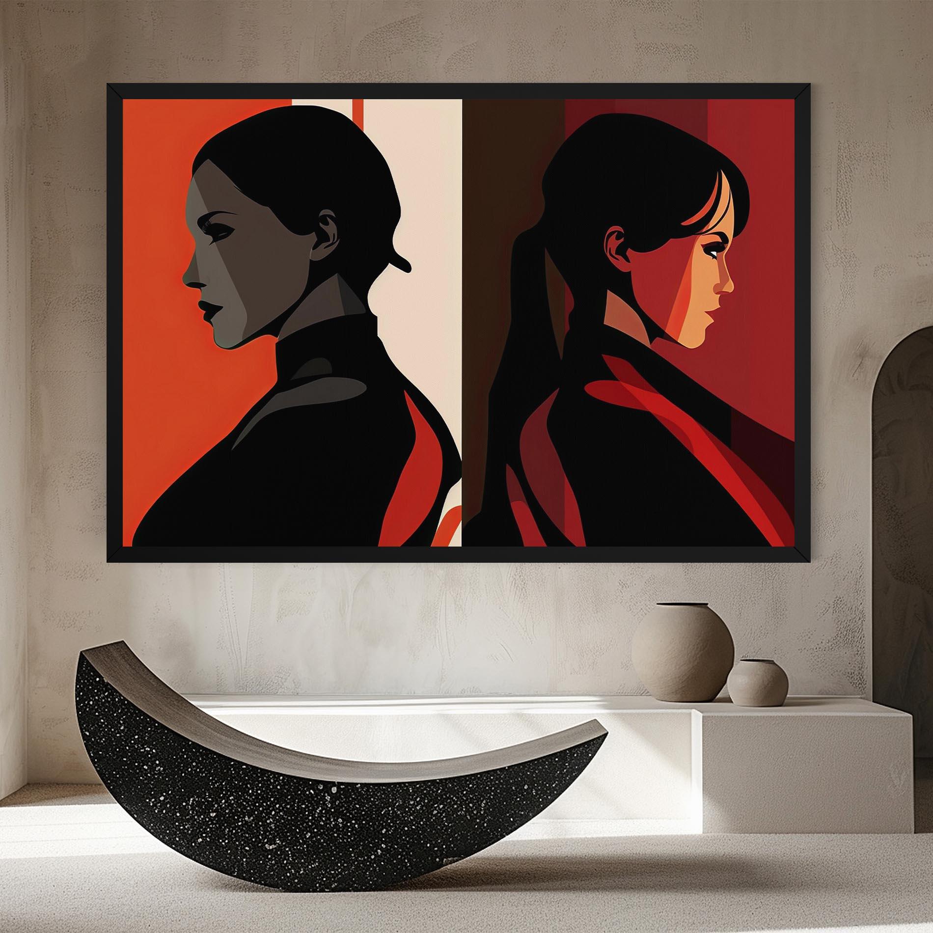 Leinwandbild Graphical Portrait mockup 8