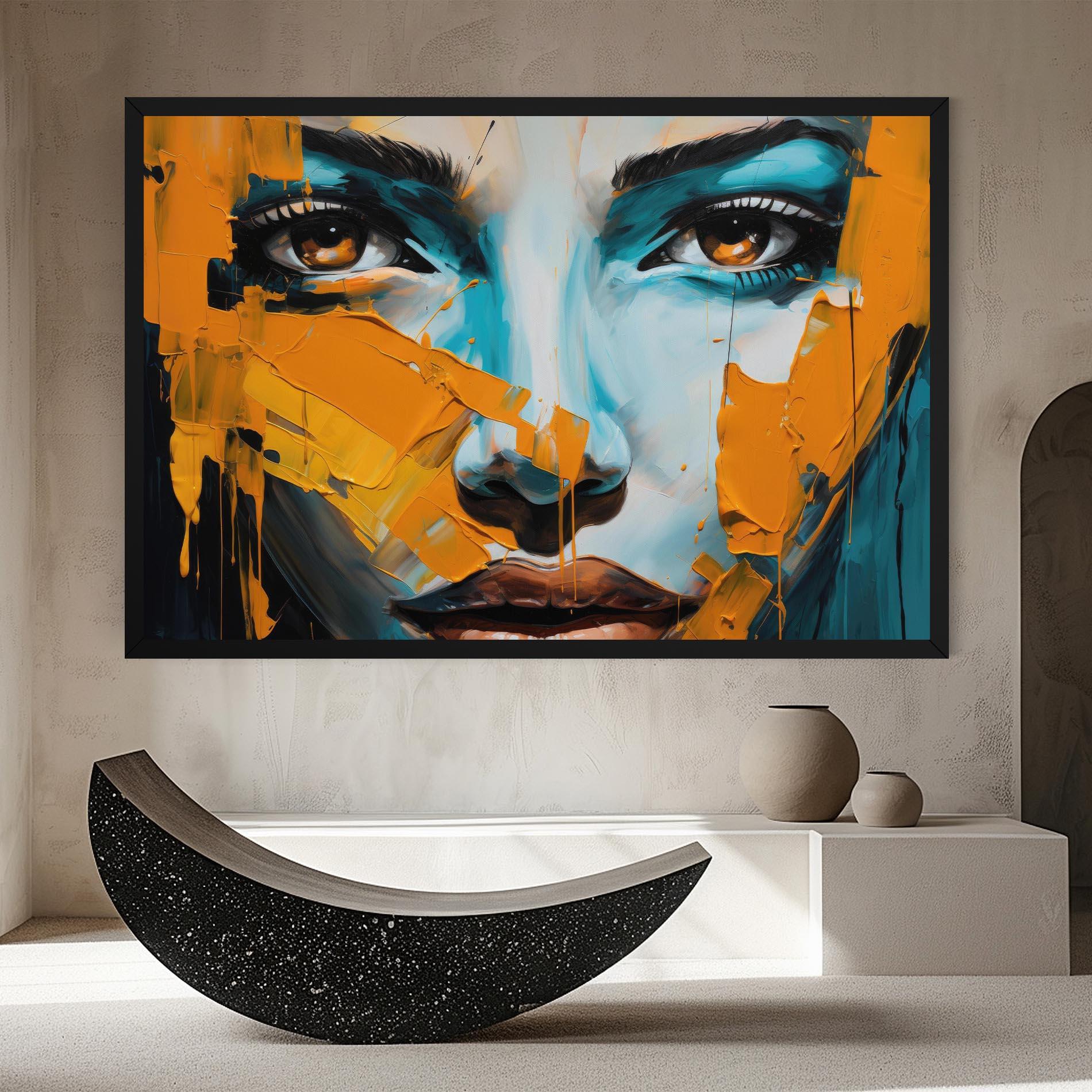 Leinwandbild Orange Paint Portrait mockup 8