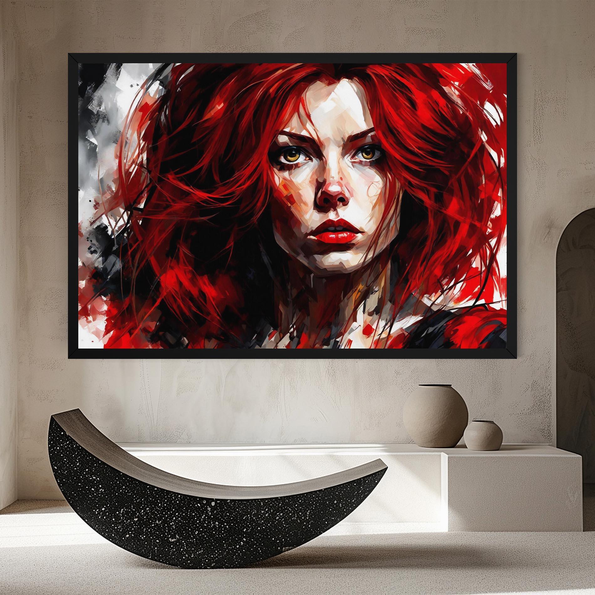 Leinwandbild Red Hair Smoky Eyes mockup 8