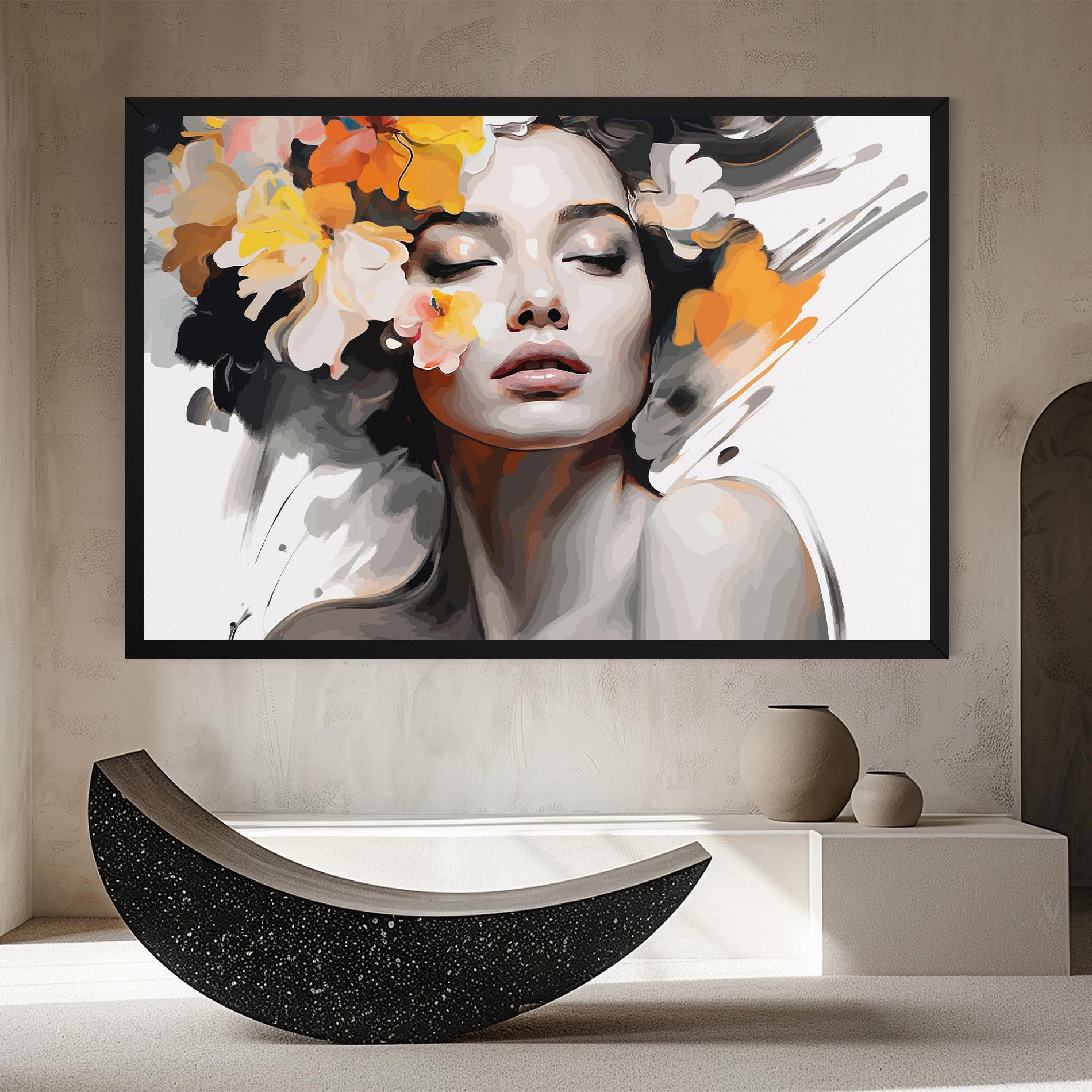 Leinwandbild Yellow Flower Portrait mockup 8