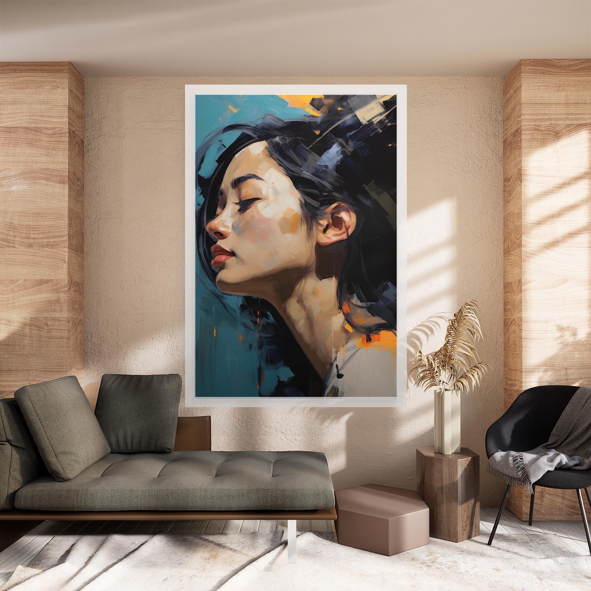 Leinwandbild Acrylic Asian Portrait mockup 8