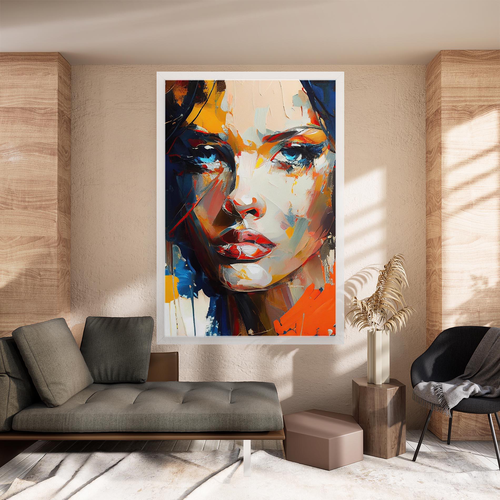 Leinwandbild Beautiful Brunette Woman mockup 8