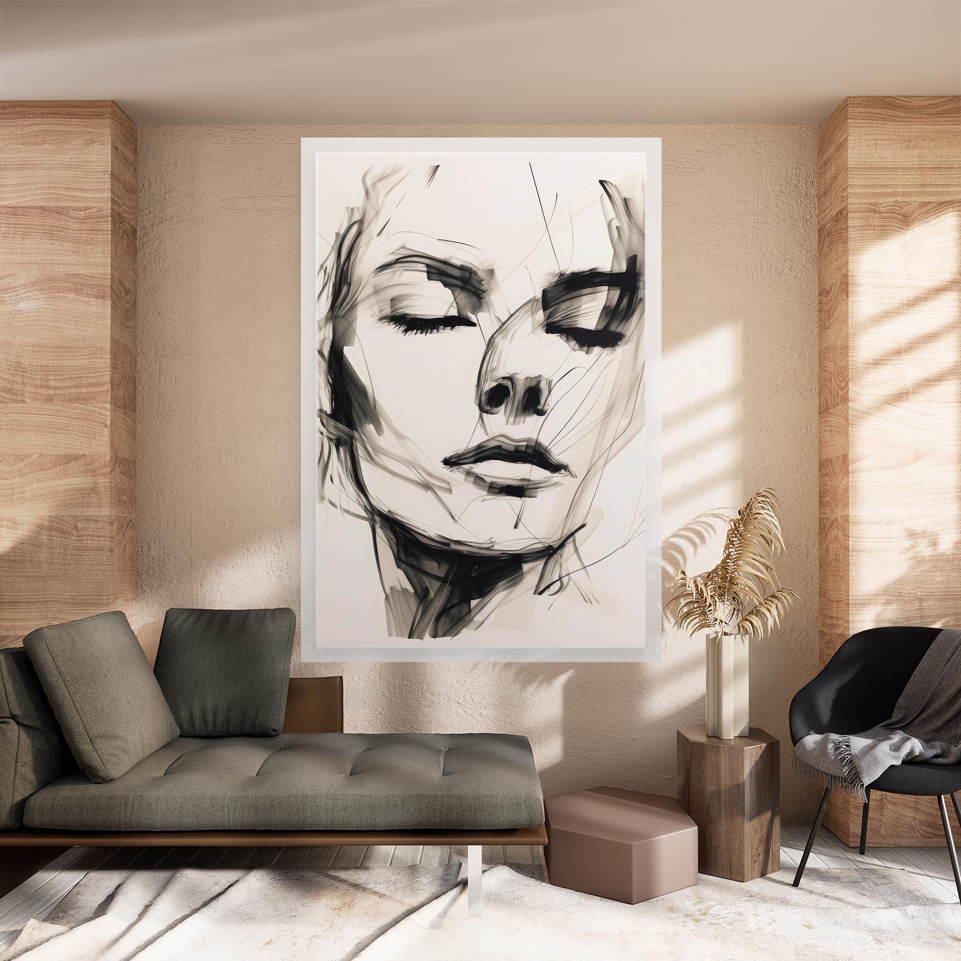 Leinwandbild Continuous Line Woman mockup 8