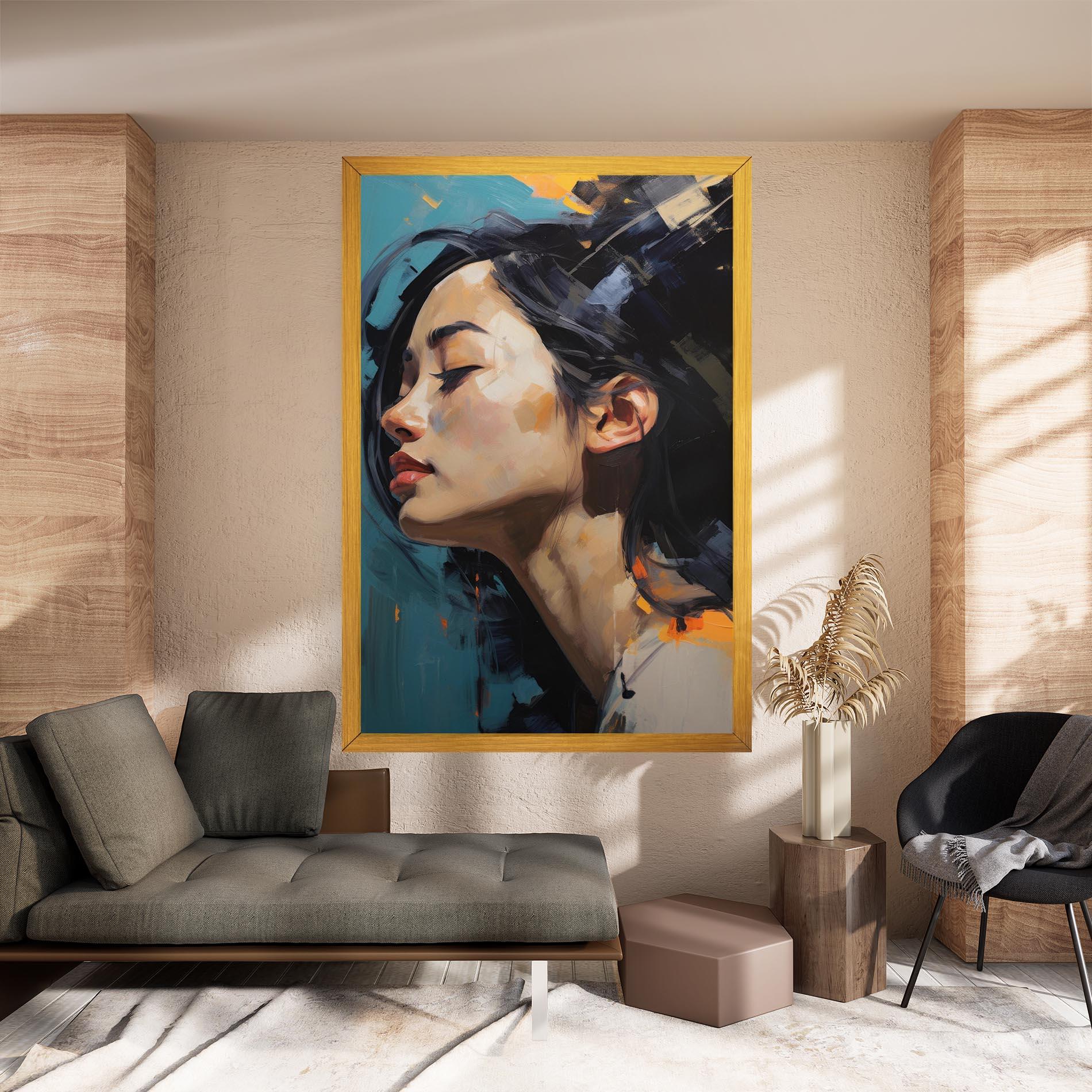 Leinwandbild Acrylic Asian Portrait mockup 8