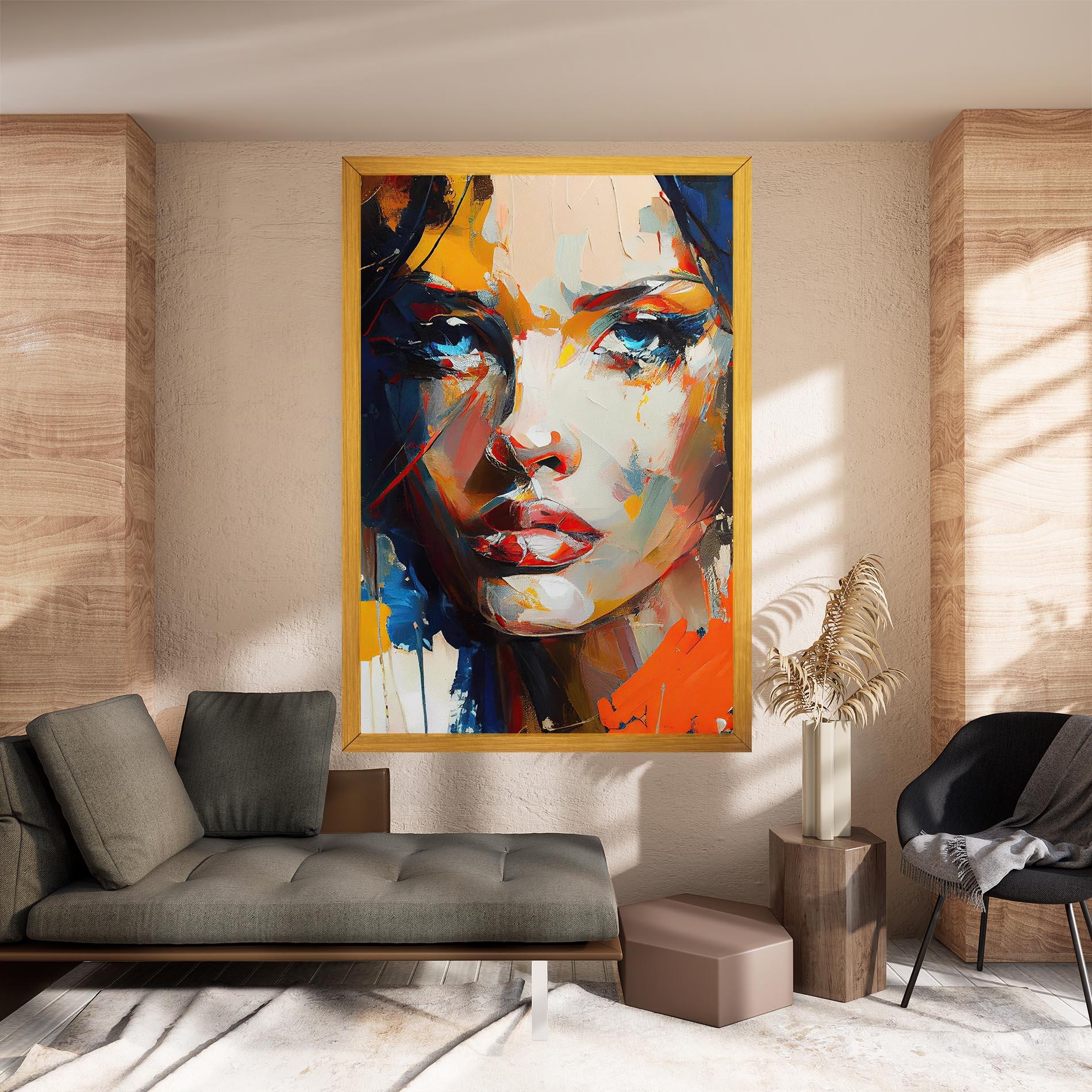 Leinwandbild Beautiful Brunette Woman mockup 8