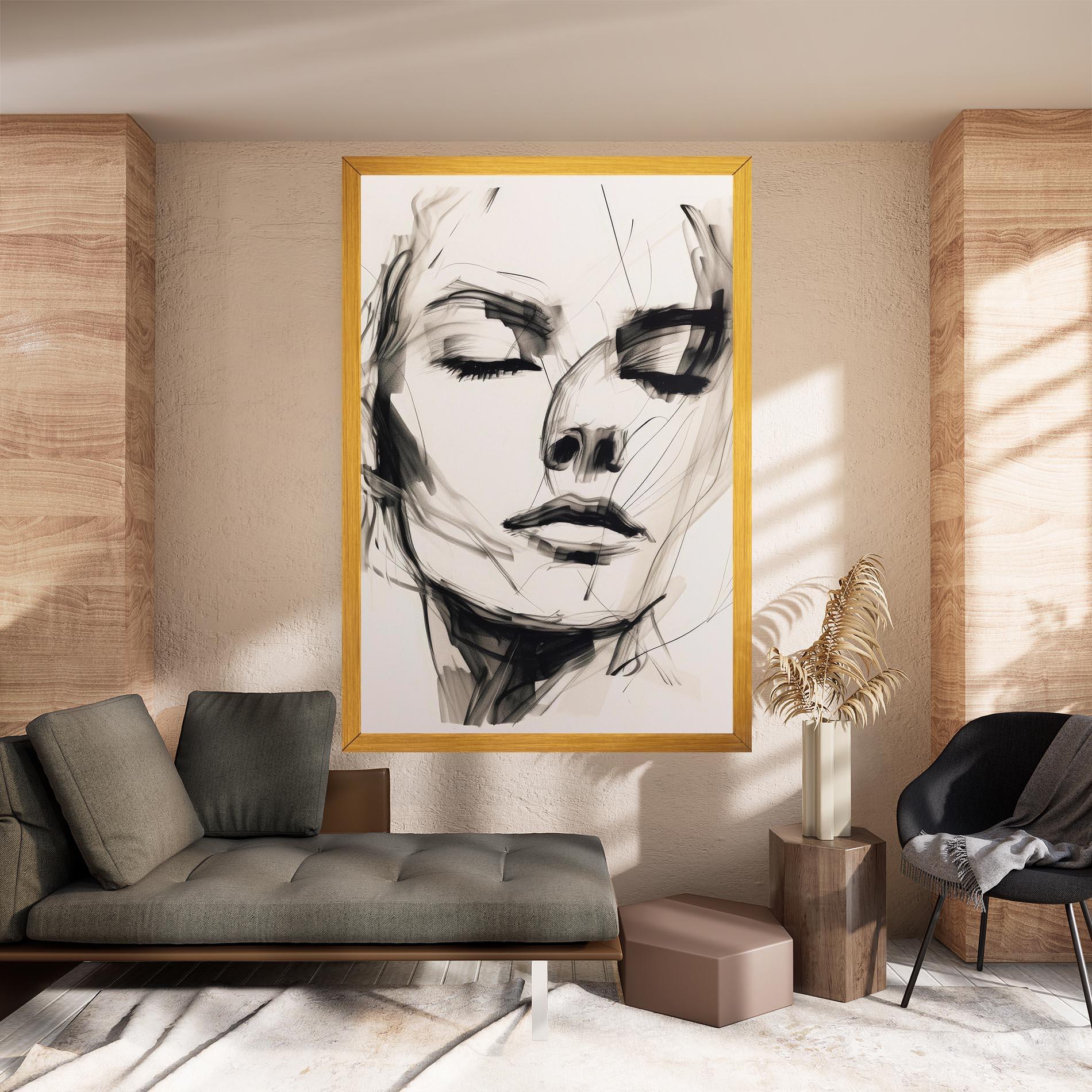 Leinwandbild Continuous Line Woman mockup 8