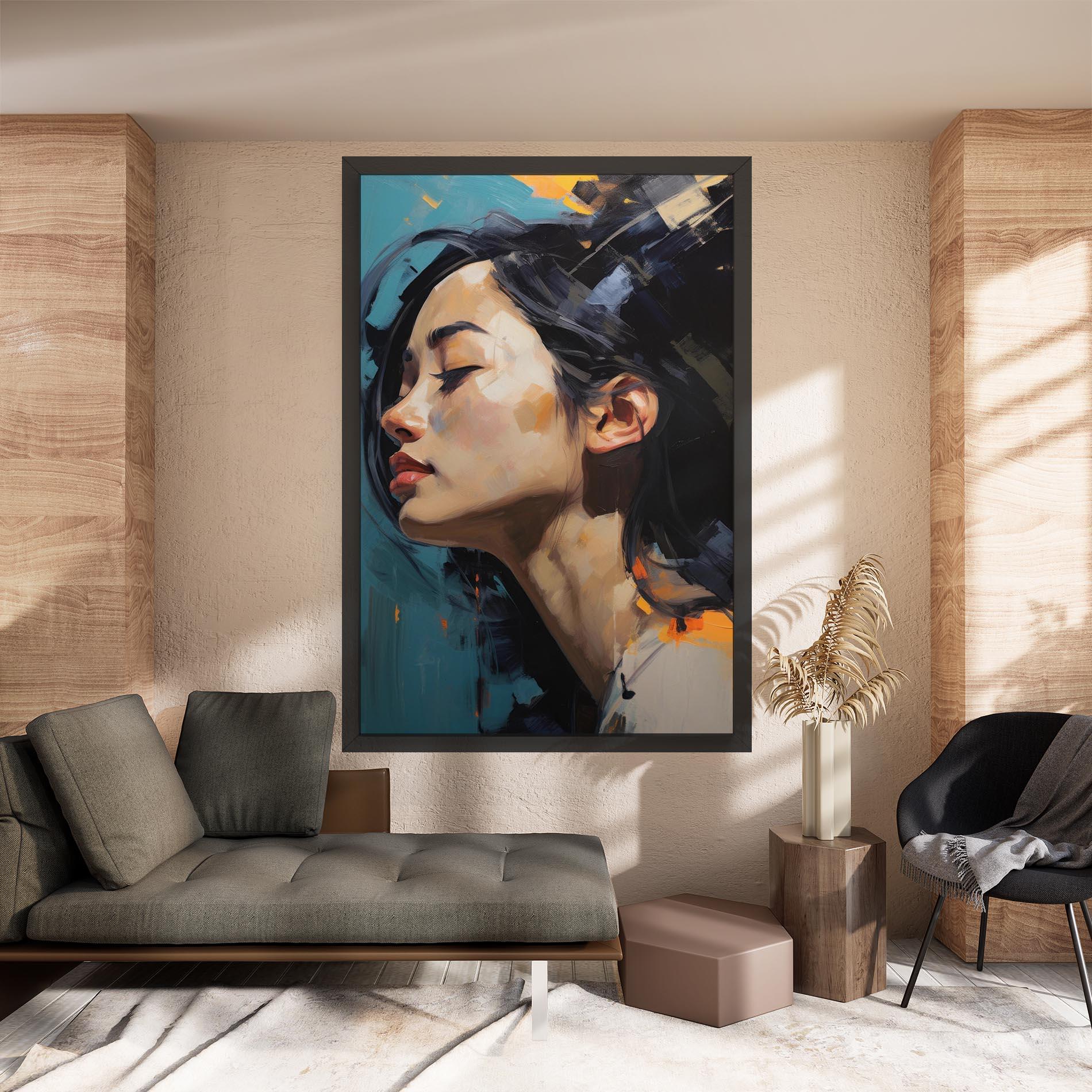 Leinwandbild Acrylic Asian Portrait mockup 8