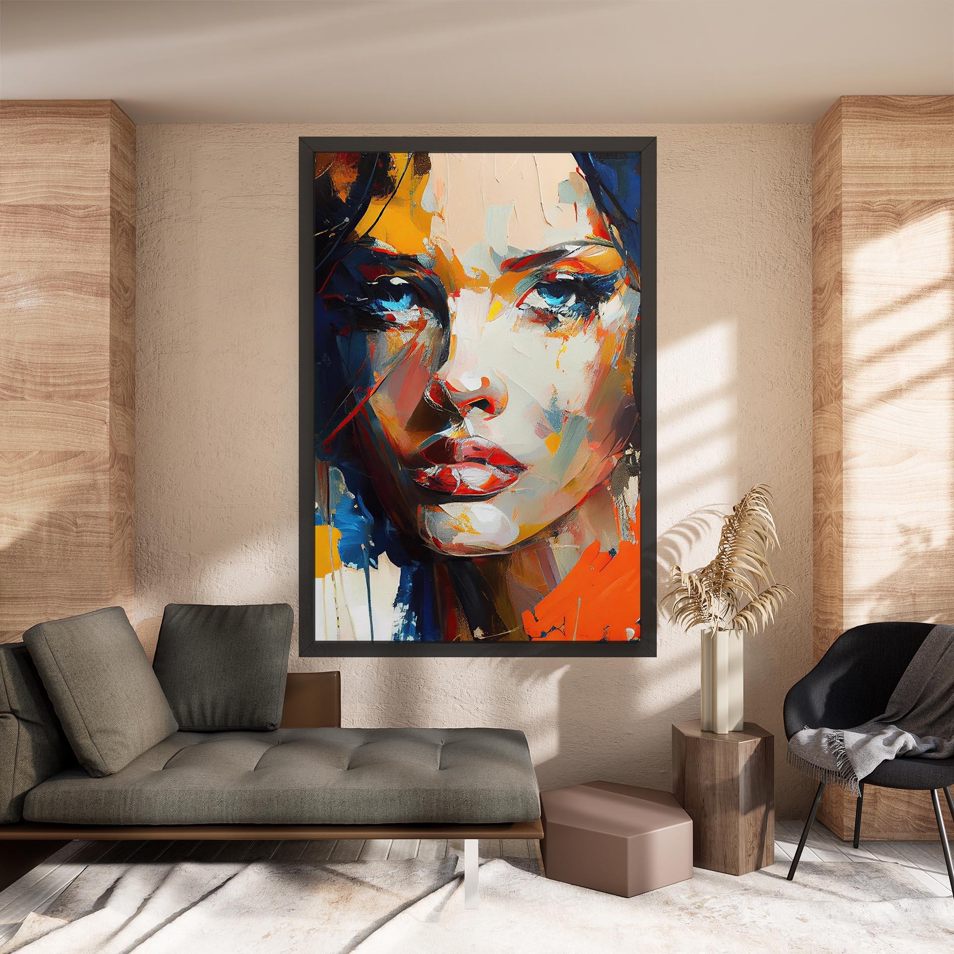 Leinwandbild Beautiful Brunette Woman mockup 8