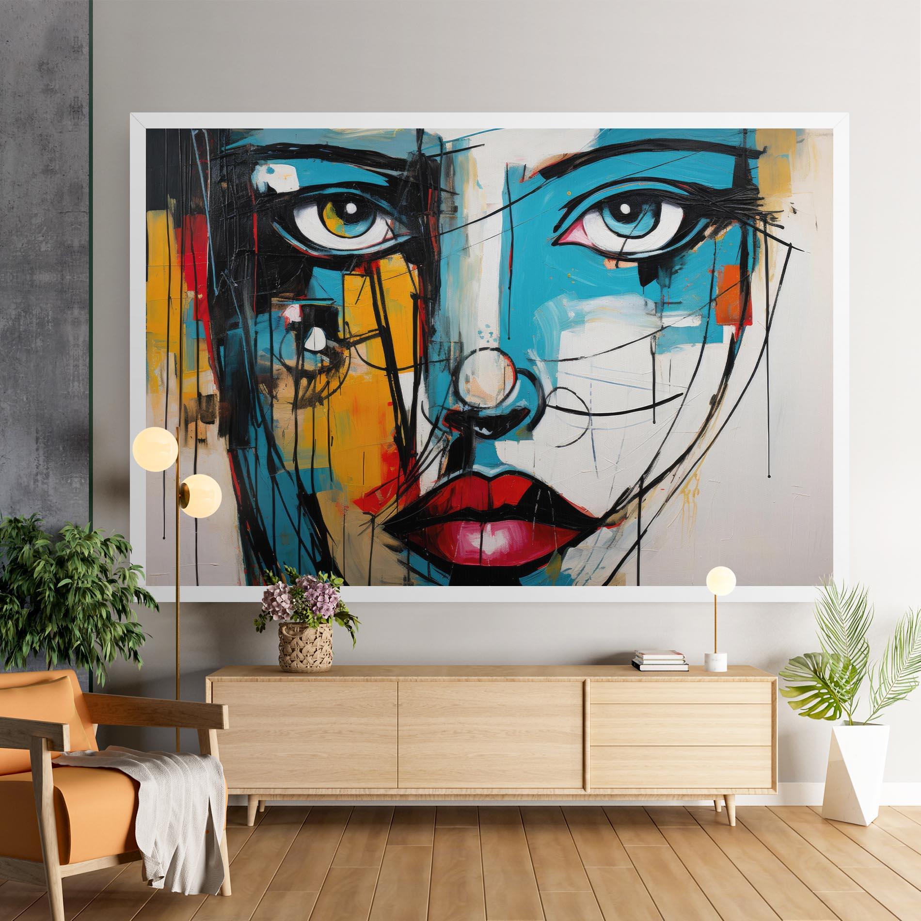 Leinwandbild Abstract Drawing Portret mockup 9