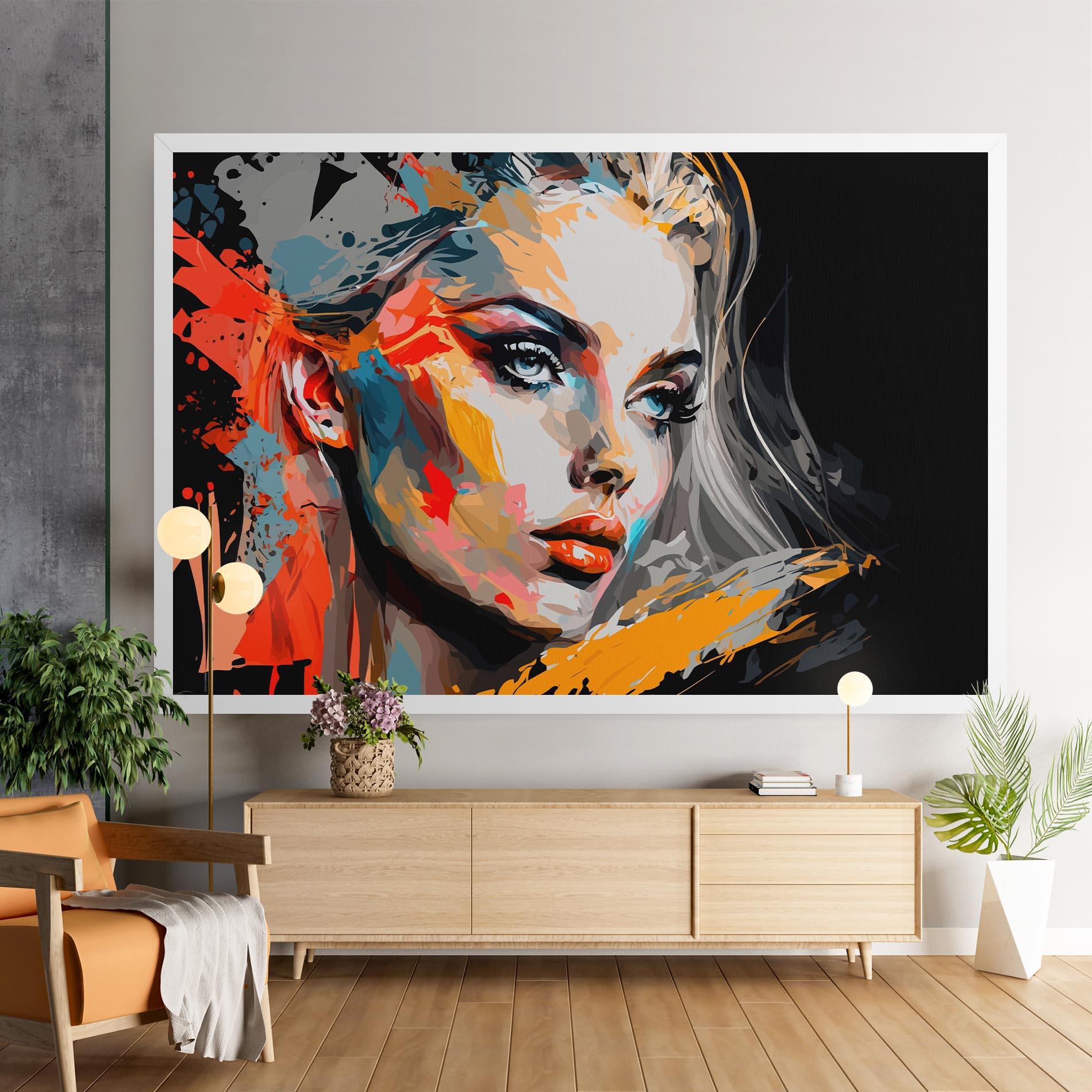 Leinwandbild Blue Eye Face mockup 9