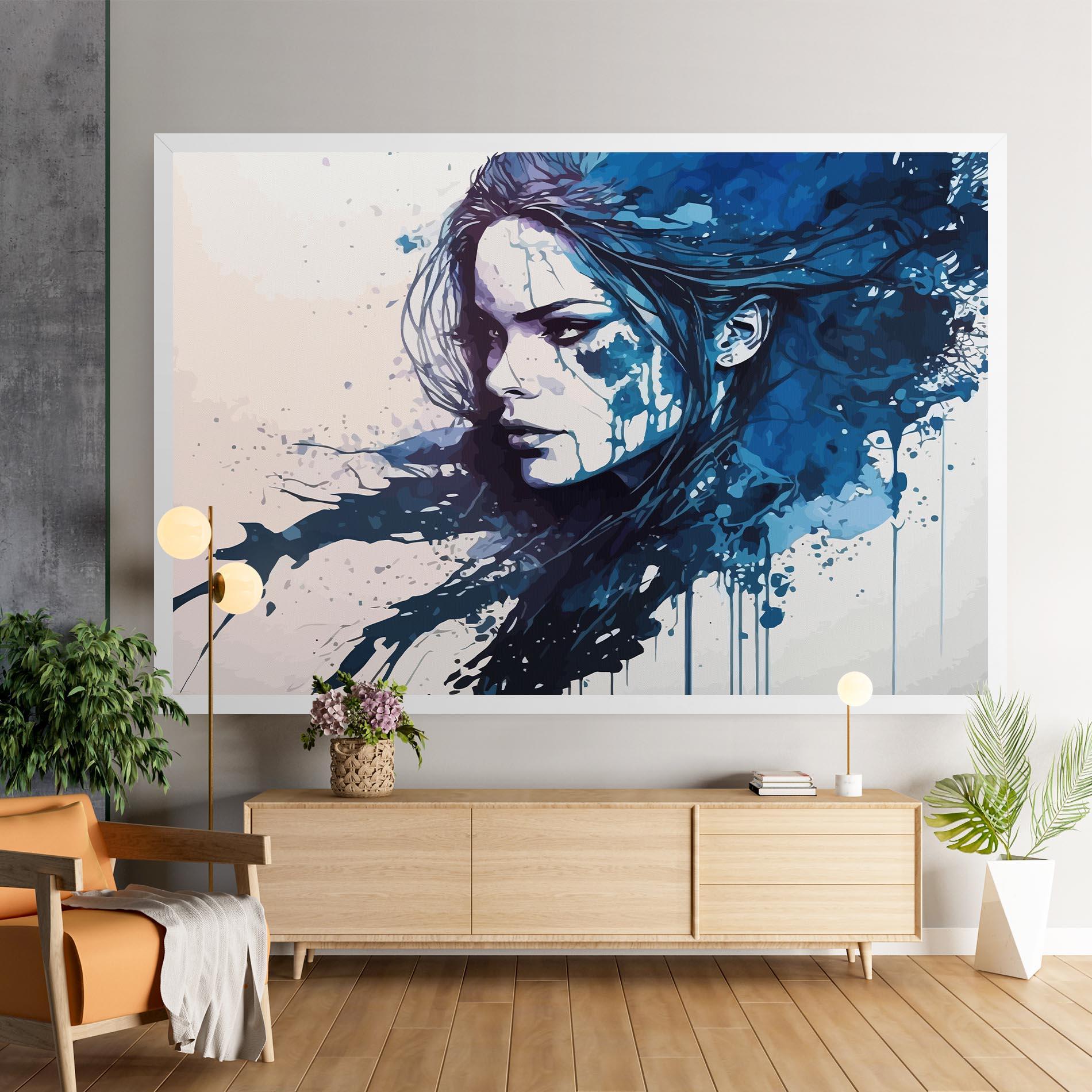Leinwandbild Blue Hair Portrait mockup 9