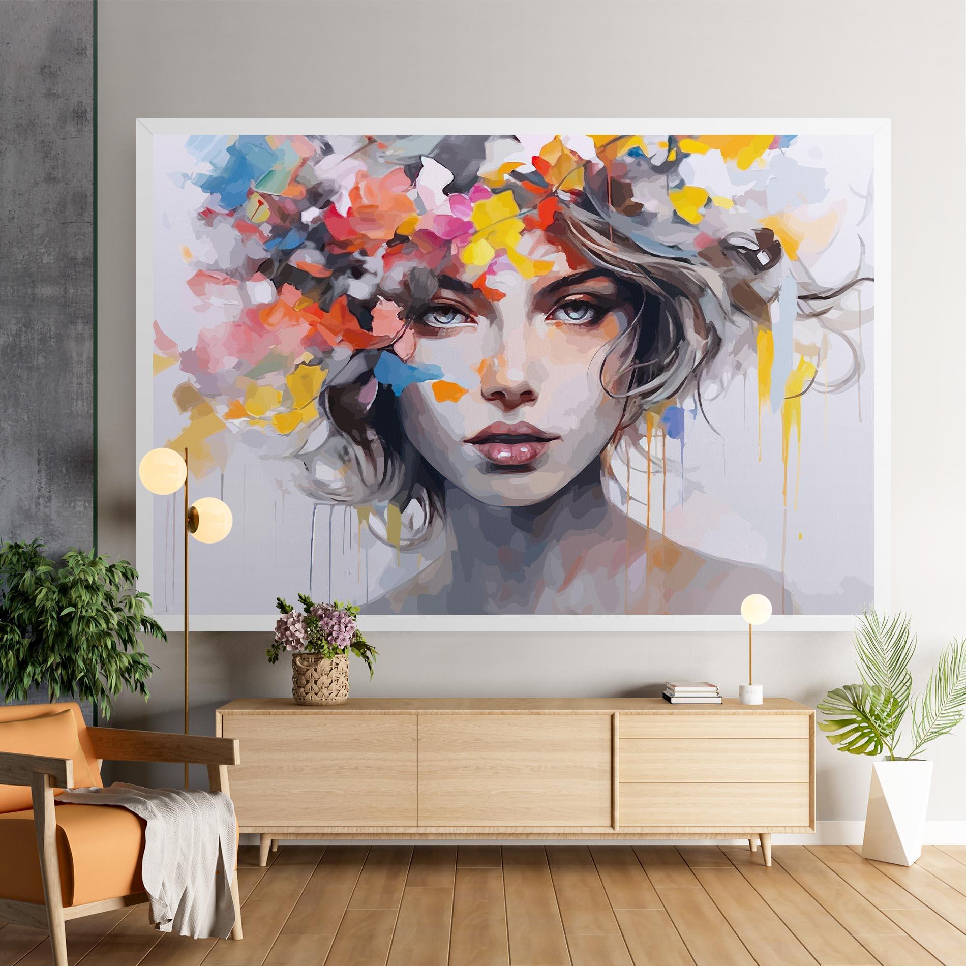 Leinwandbild Colorful Hair Portrait mockup 9