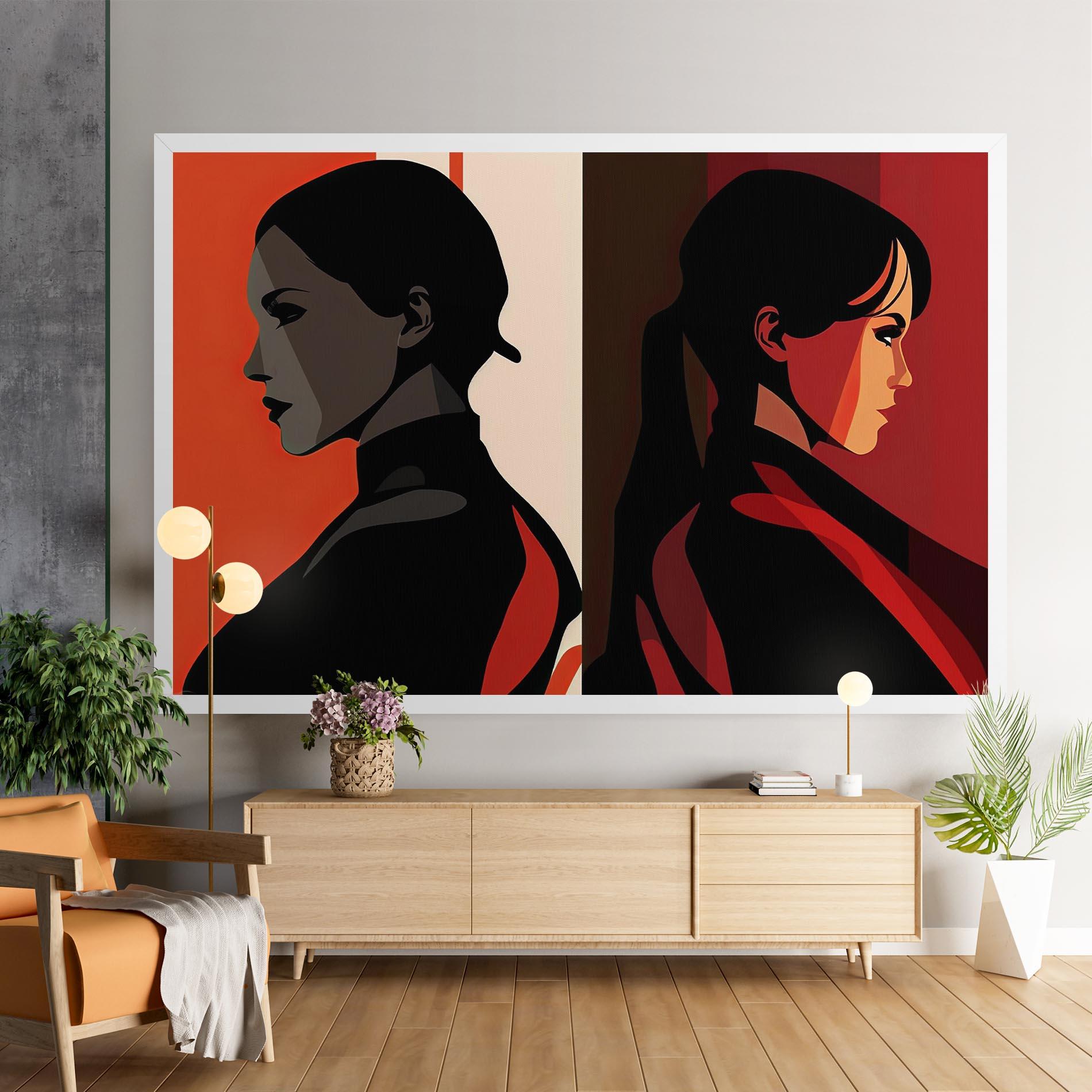 Leinwandbild Graphical Portrait mockup 9