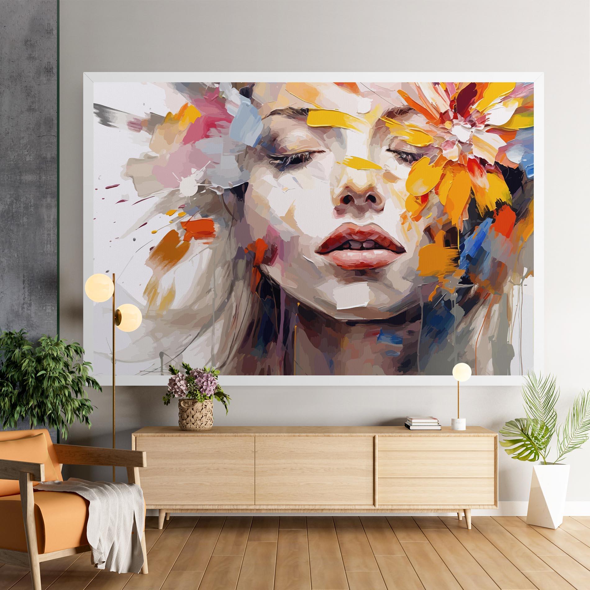 Leinwandbild Oil Flower Portrait mockup 9
