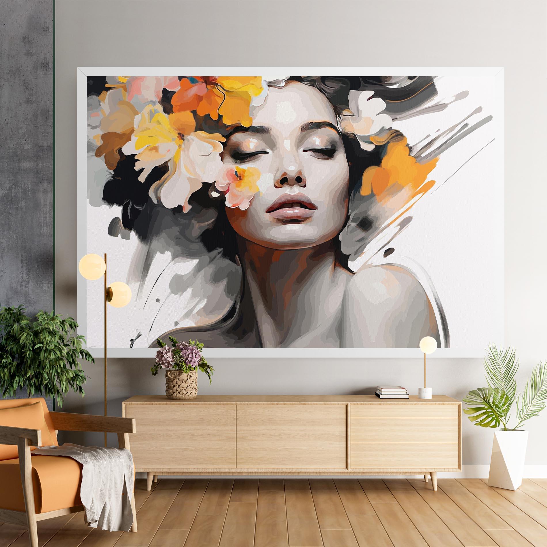 Leinwandbild Yellow Flower Portrait mockup 9