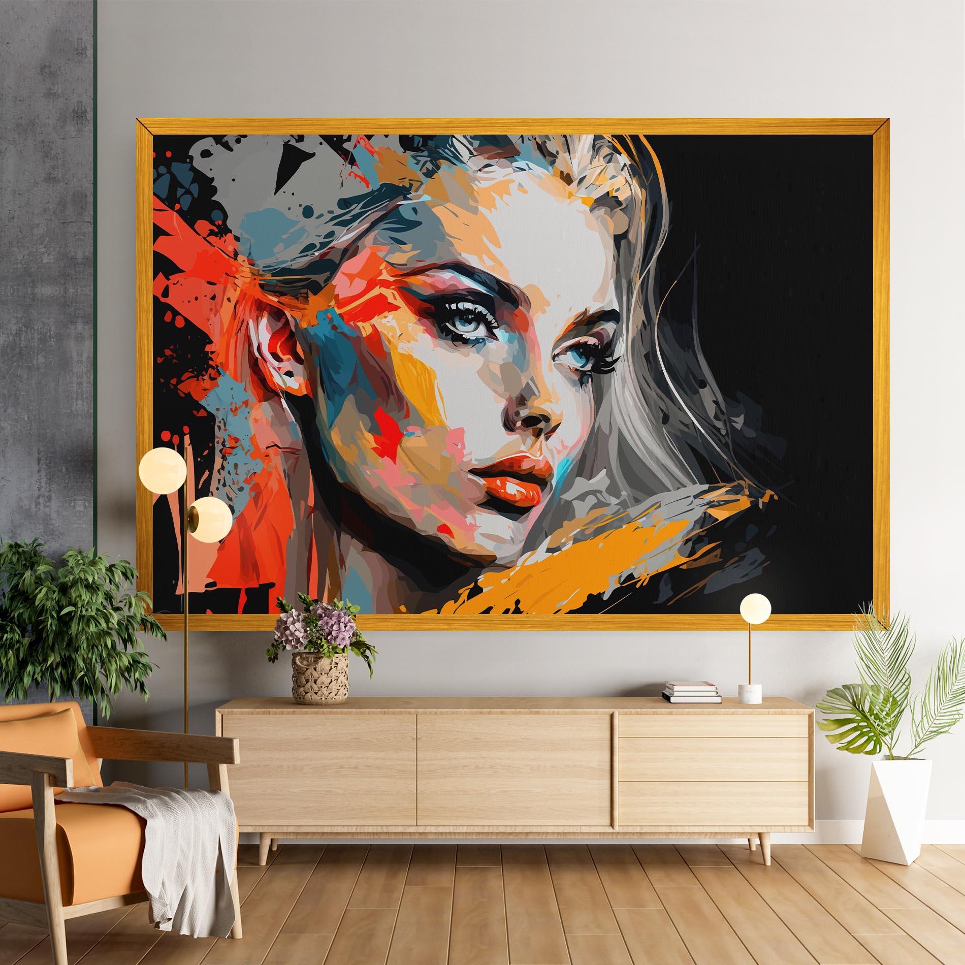 Leinwandbild Blue Eye Face mockup 9