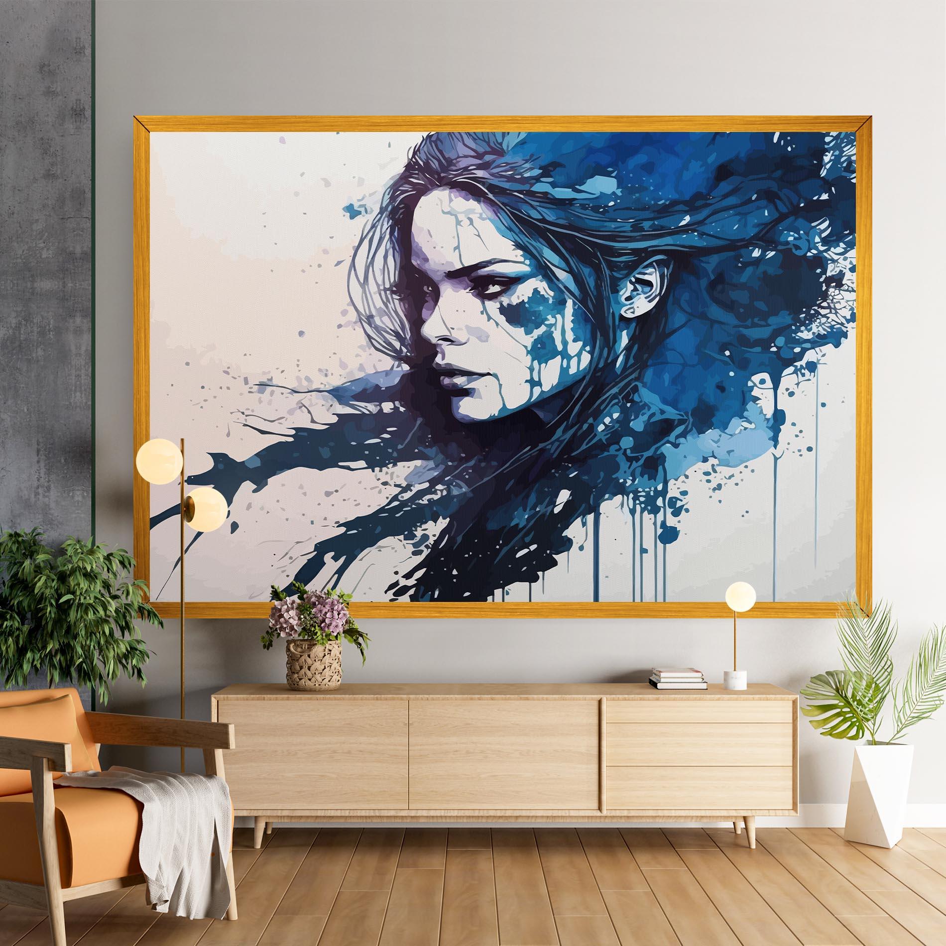 Leinwandbild Blue Hair Portrait mockup 9