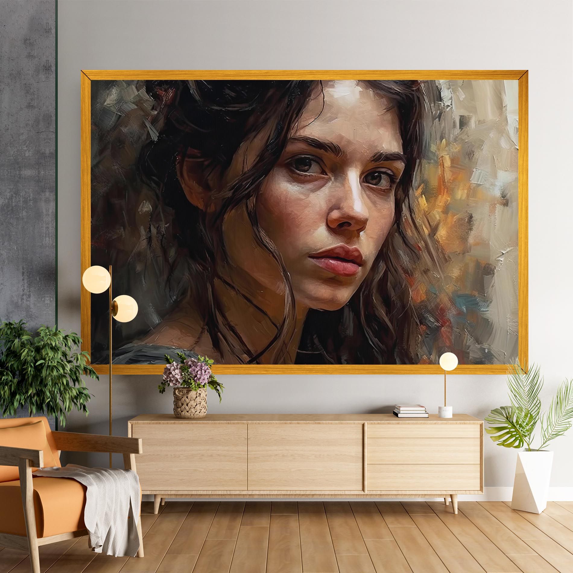 Closeup Impasto Portrait mockup 9