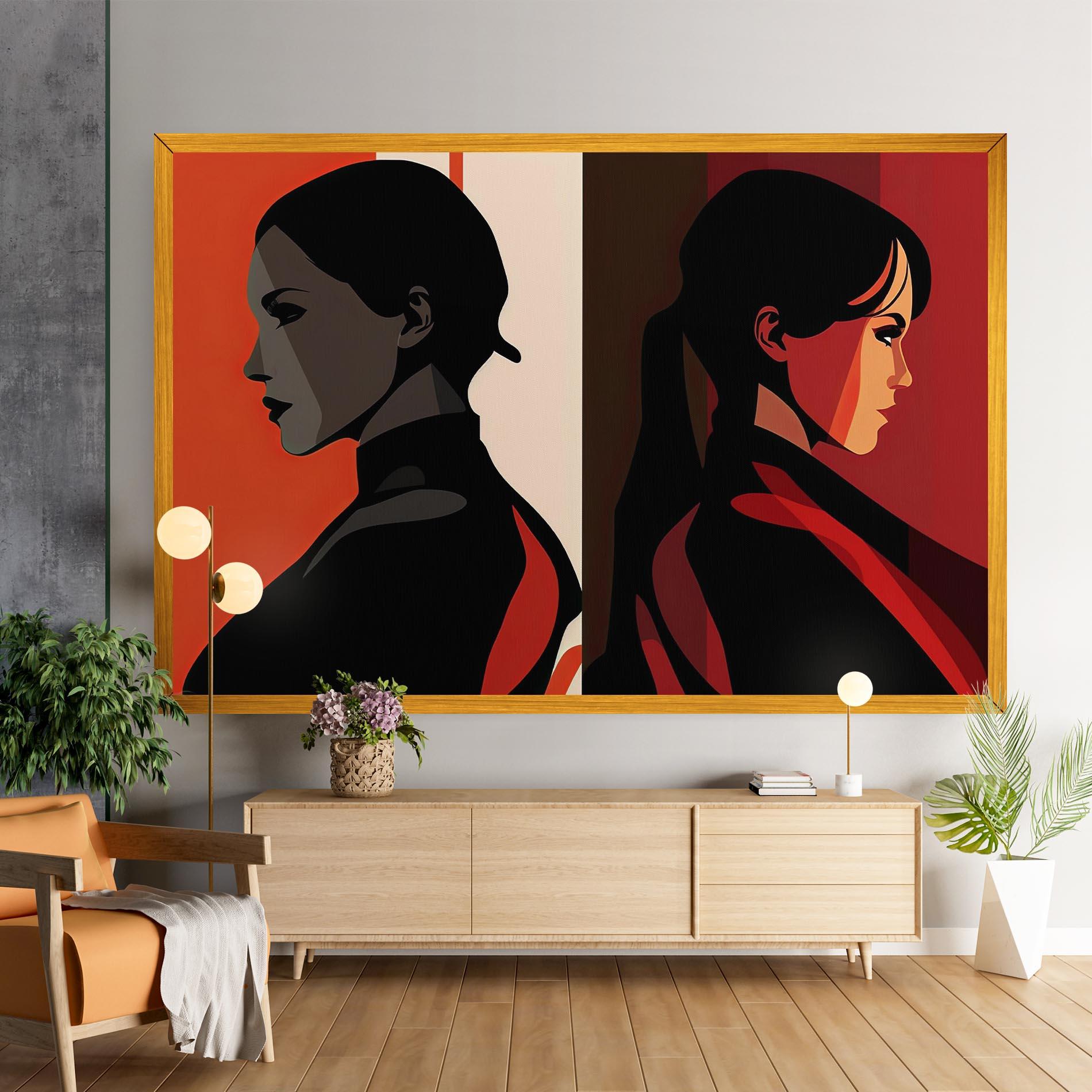 Leinwandbild Graphical Portrait mockup 9