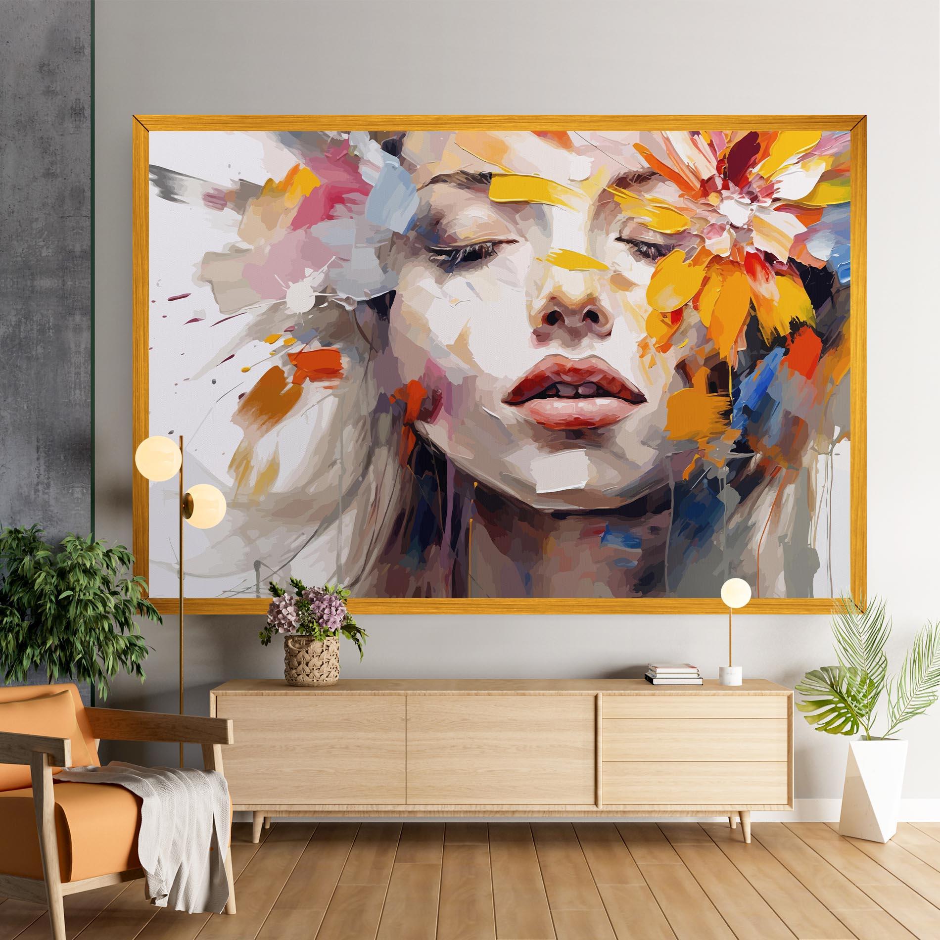 Leinwandbild Oil Flower Portrait mockup 9