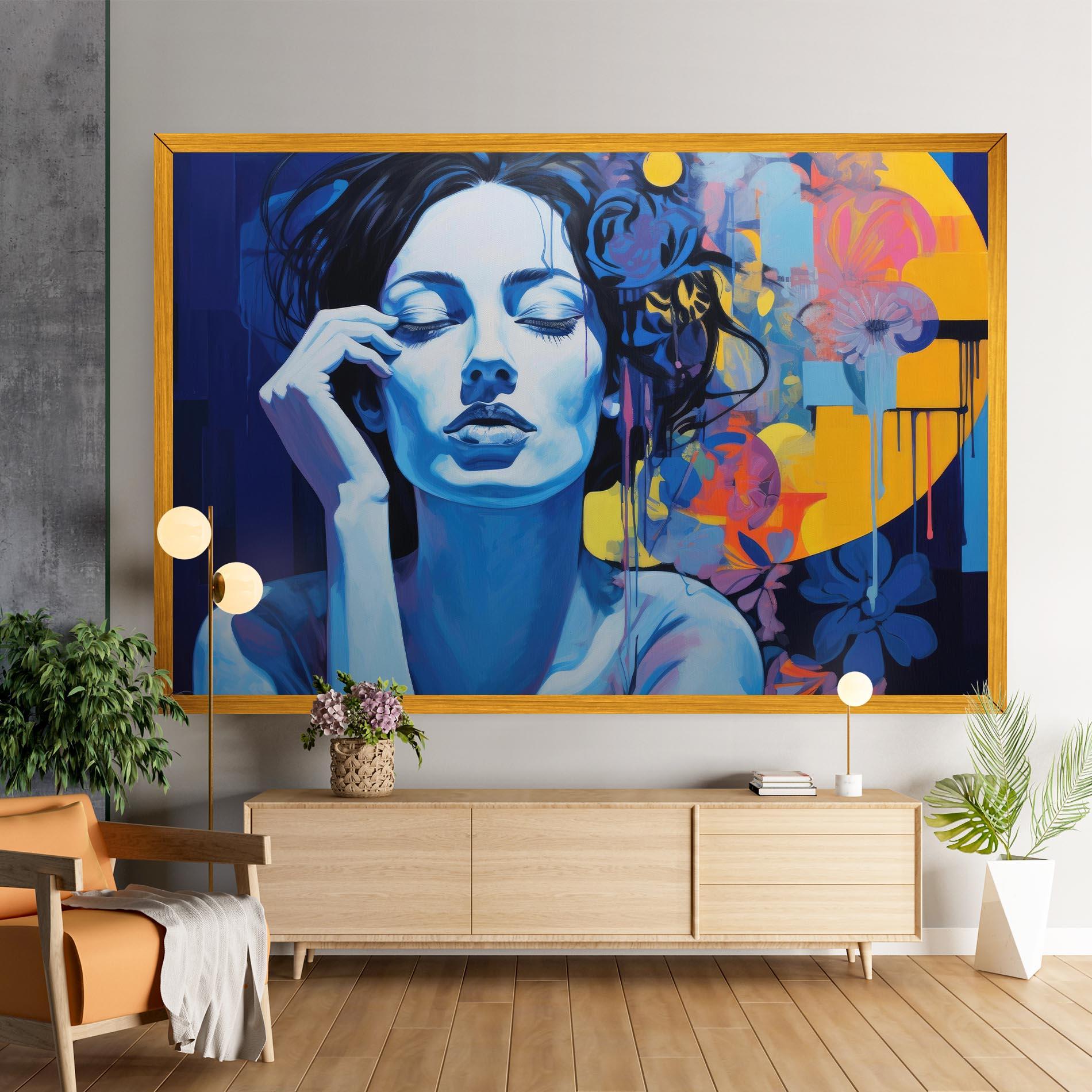 Leinwandbild Photographic Blue Image mockup 9