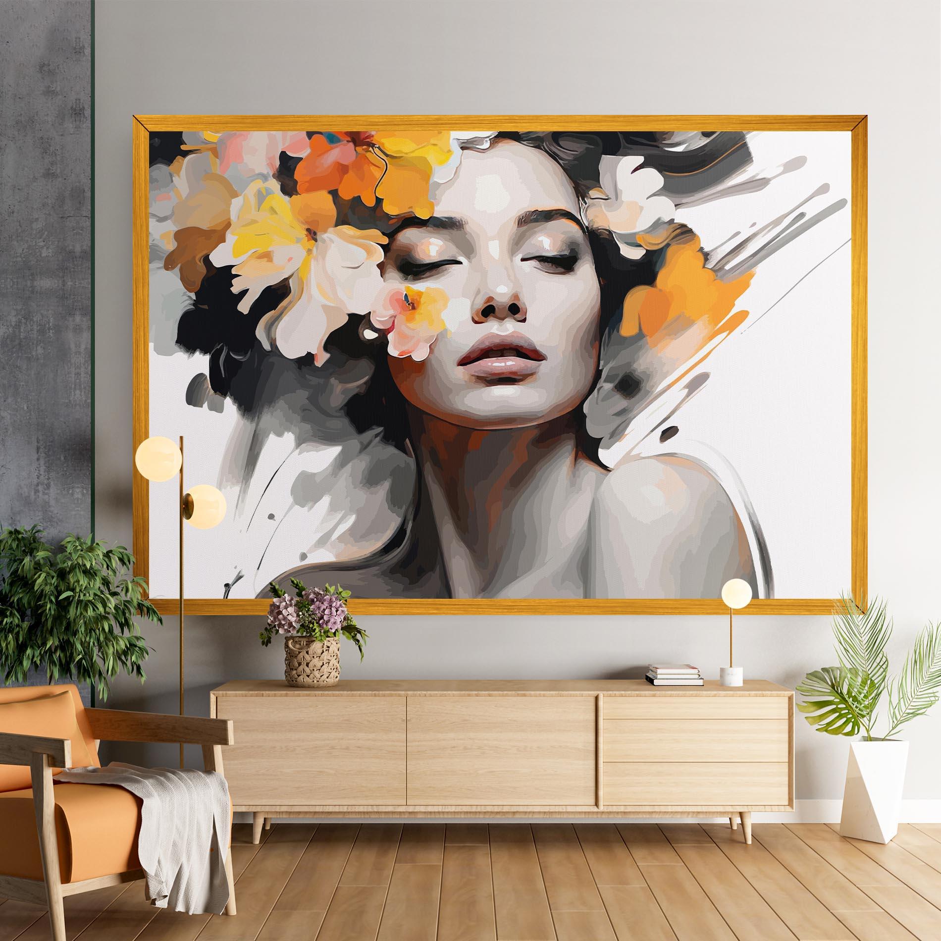 Leinwandbild Yellow Flower Portrait mockup 9