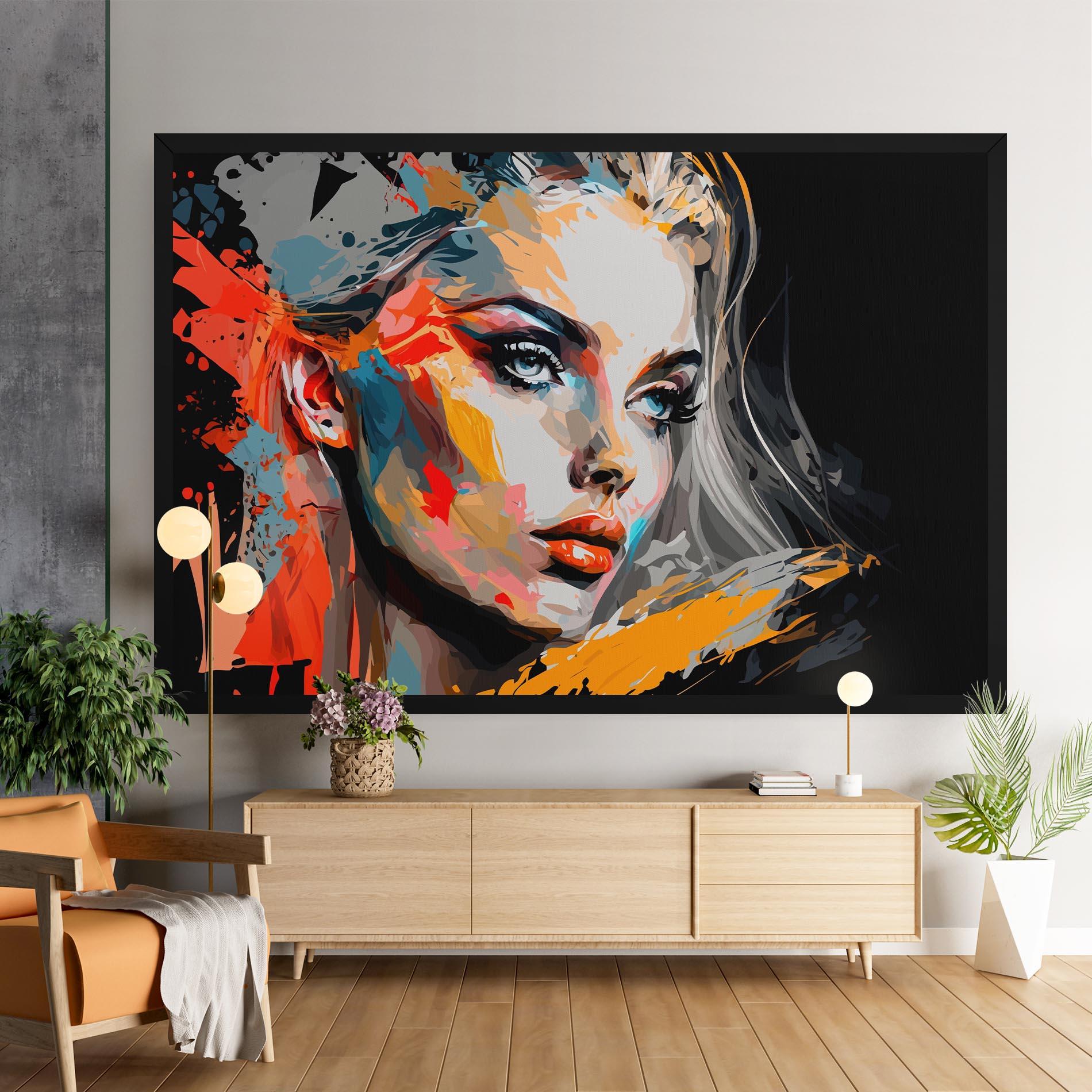 Leinwandbild Blue Eye Face mockup 9