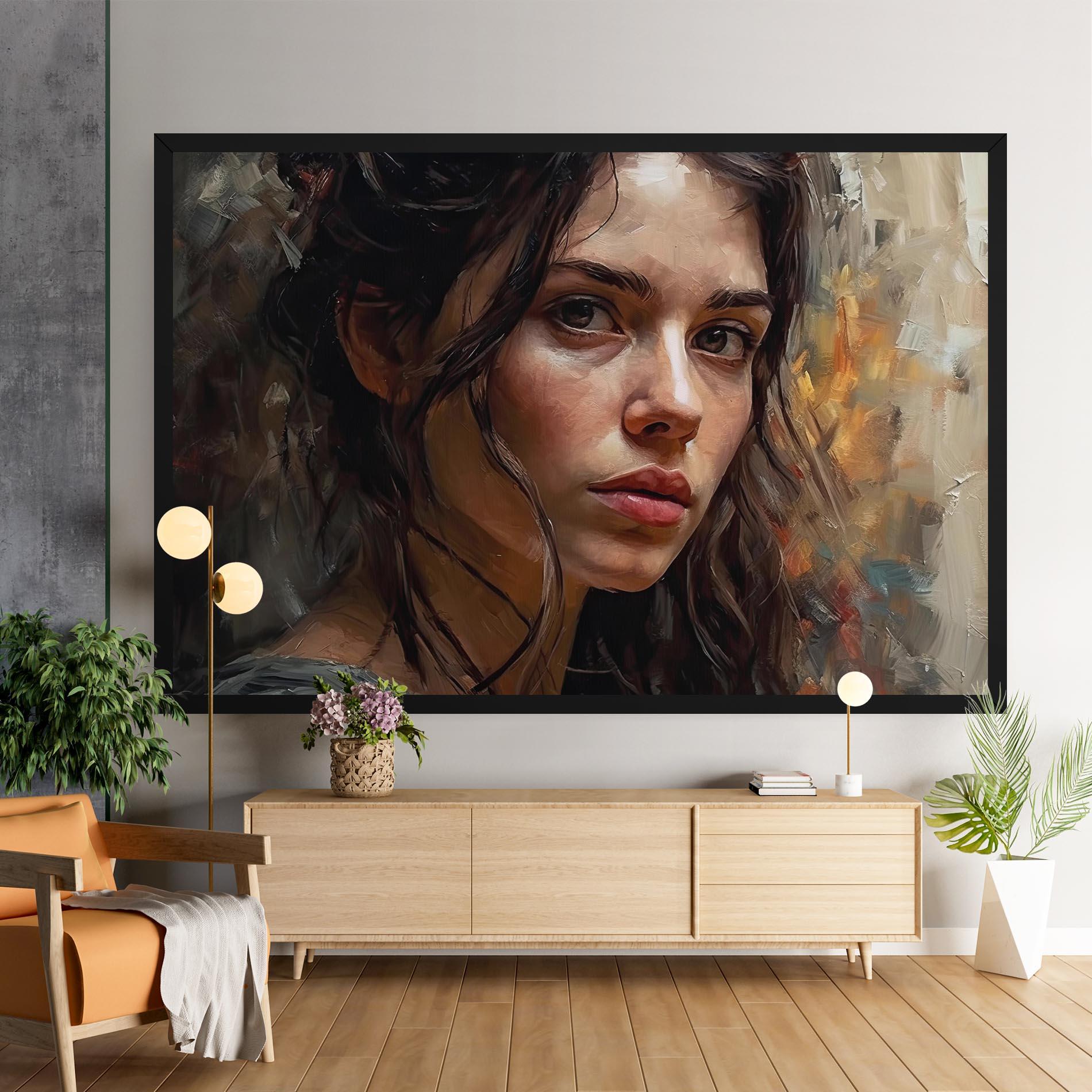 Leinwandbild Closeup Impasto Portrait mockup 9