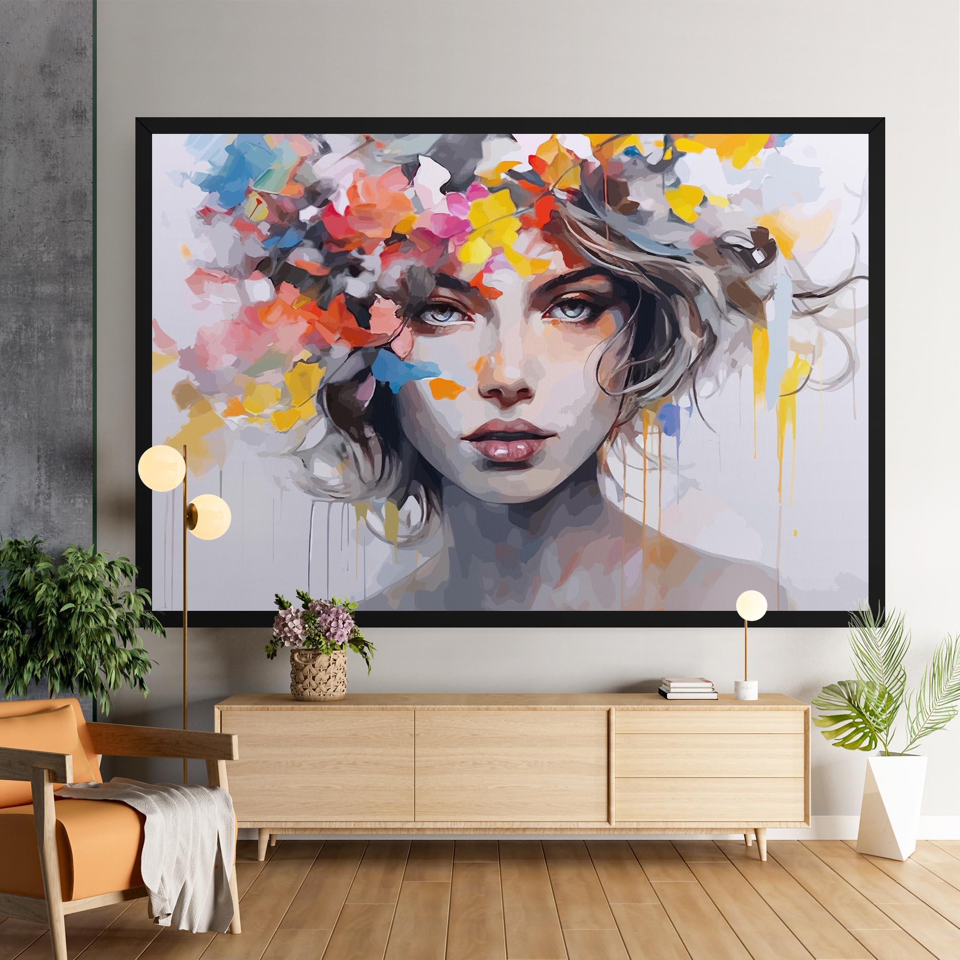 Leinwandbild Colorful Hair Portrait mockup 9