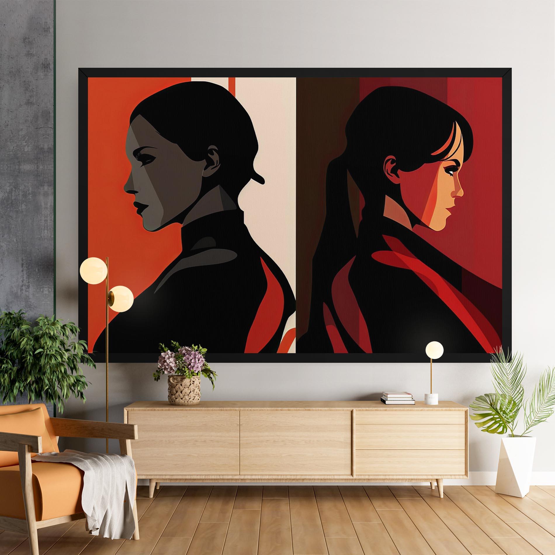 Leinwandbild Graphical Portrait mockup 9