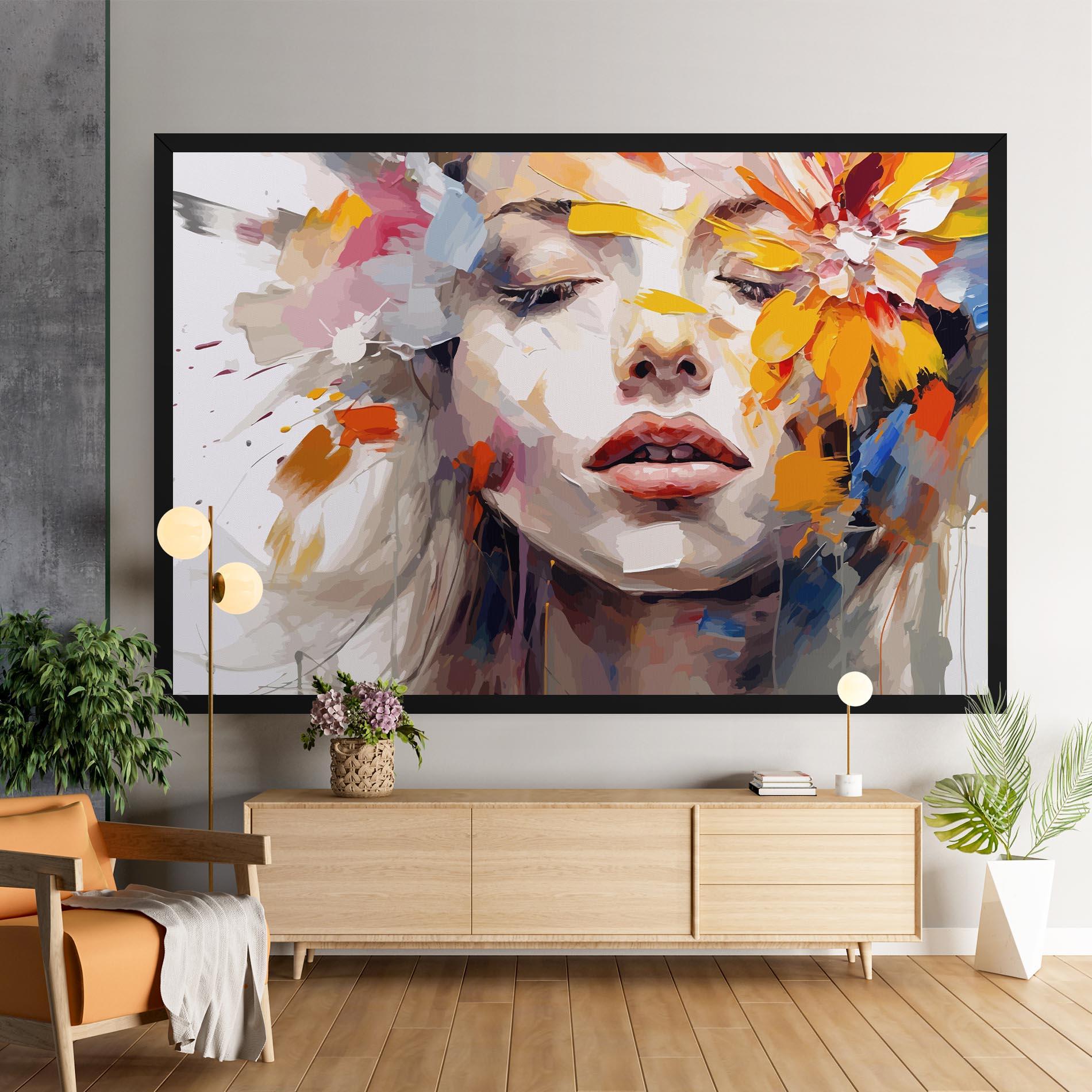 Leinwandbild Oil Flower Portrait mockup 9