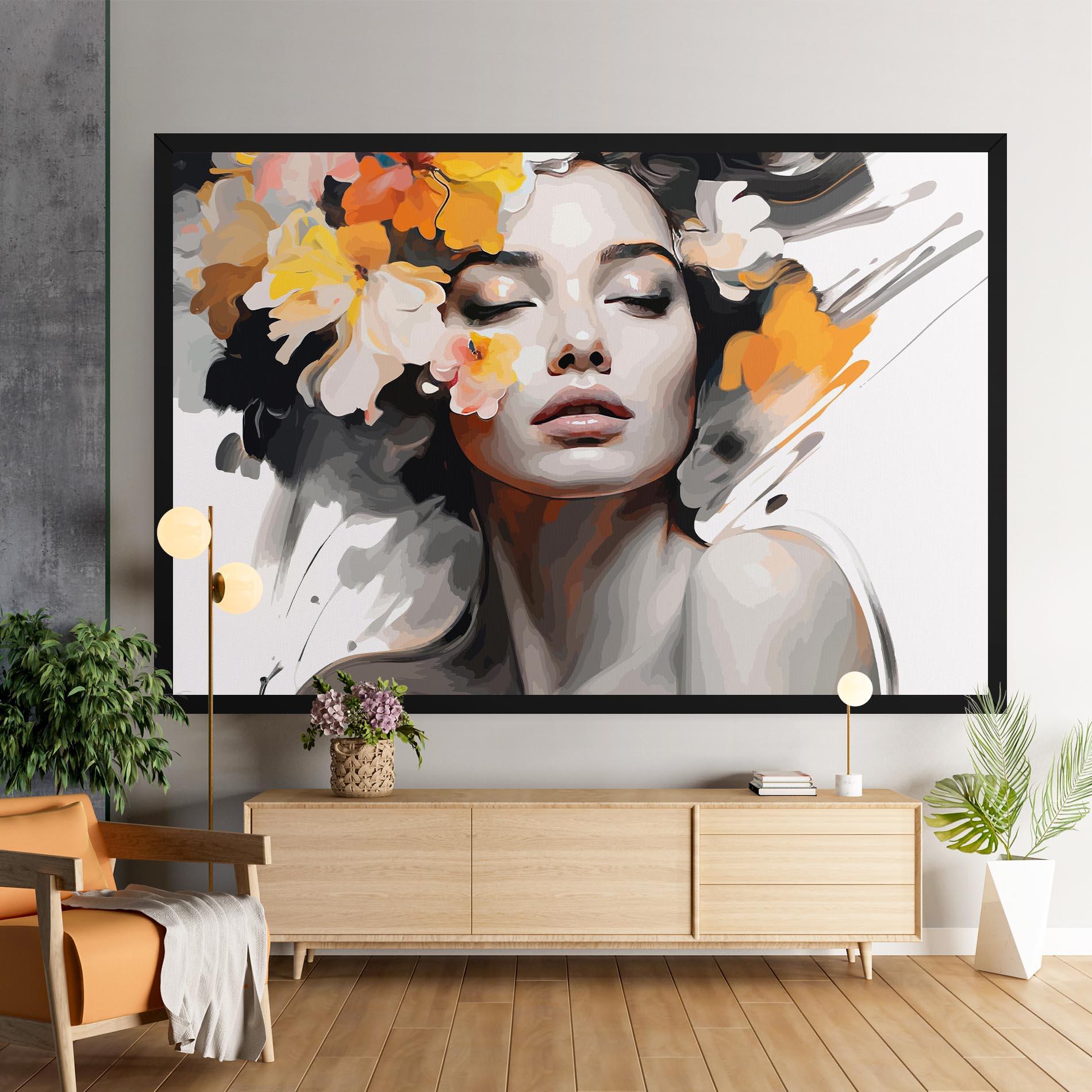 Leinwandbild Yellow Flower Portrait mockup 9