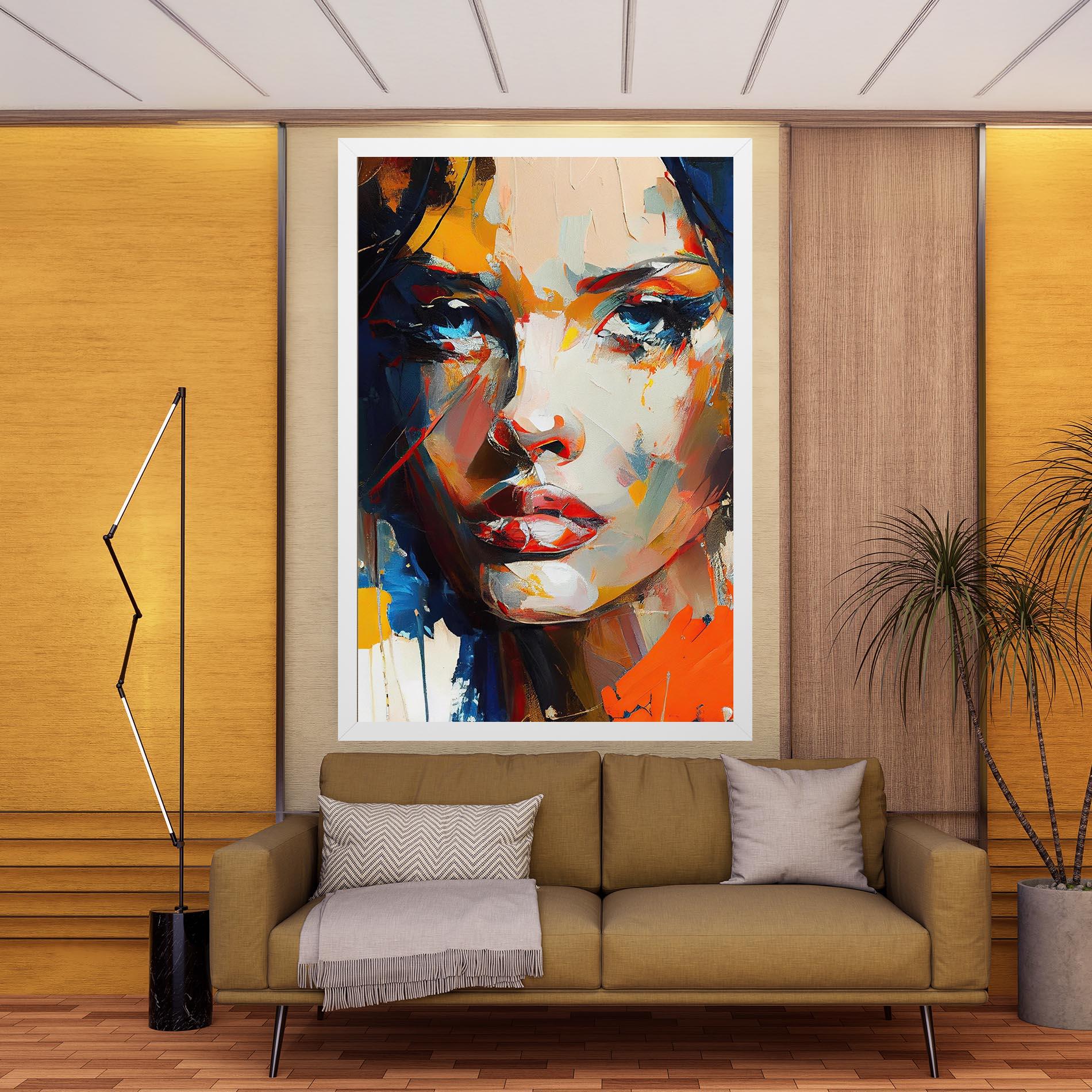 Leinwandbild Beautiful Brunette Woman mockup 9