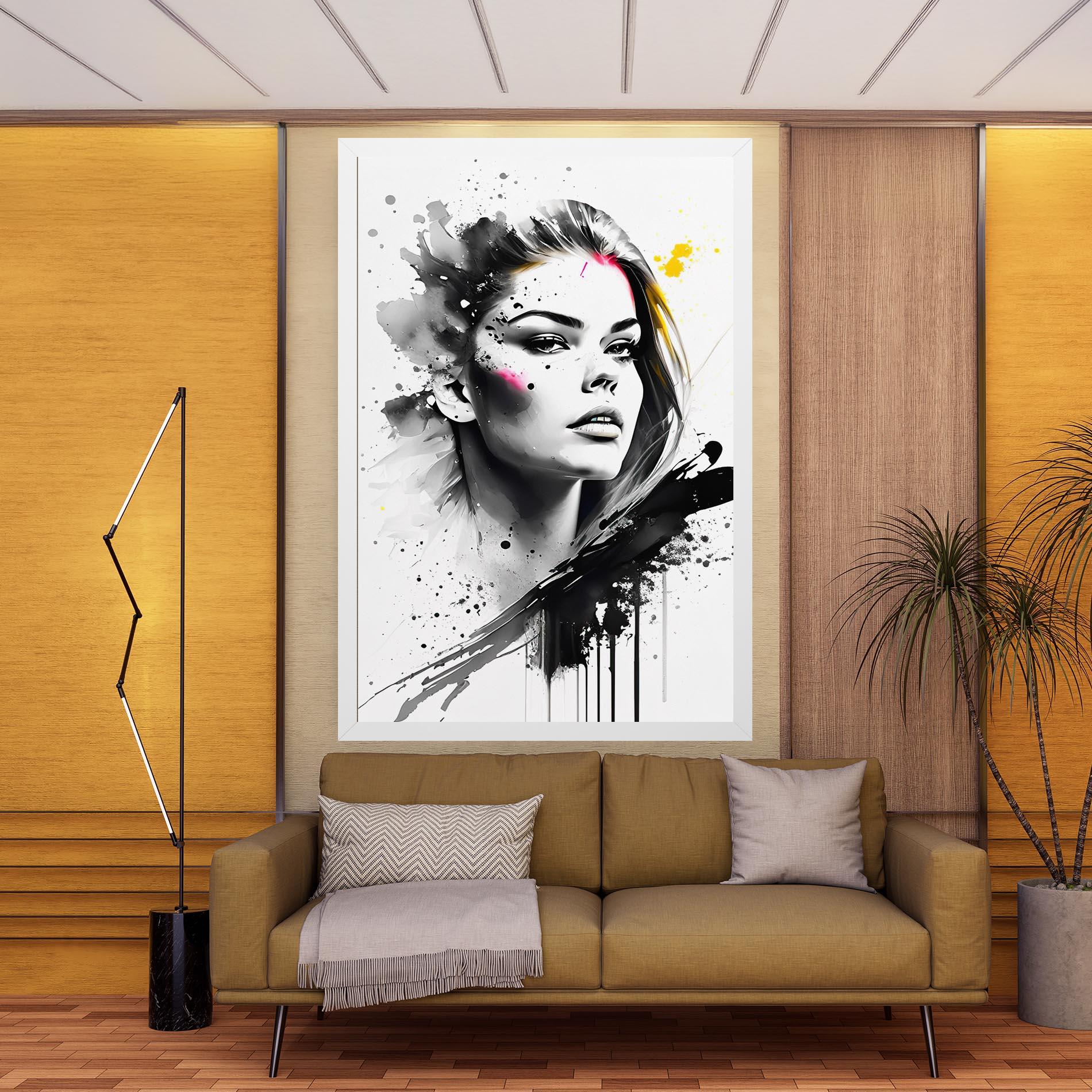 Leinwandbild Ink Splash Portrait mockup 9