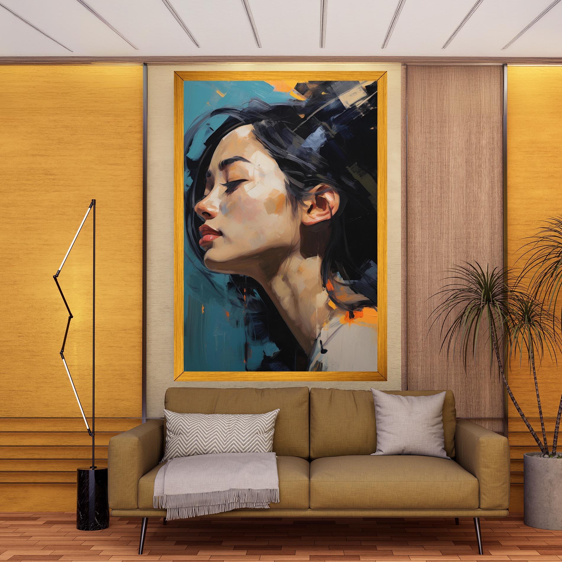 Leinwandbild Acrylic Asian Portrait mockup 9