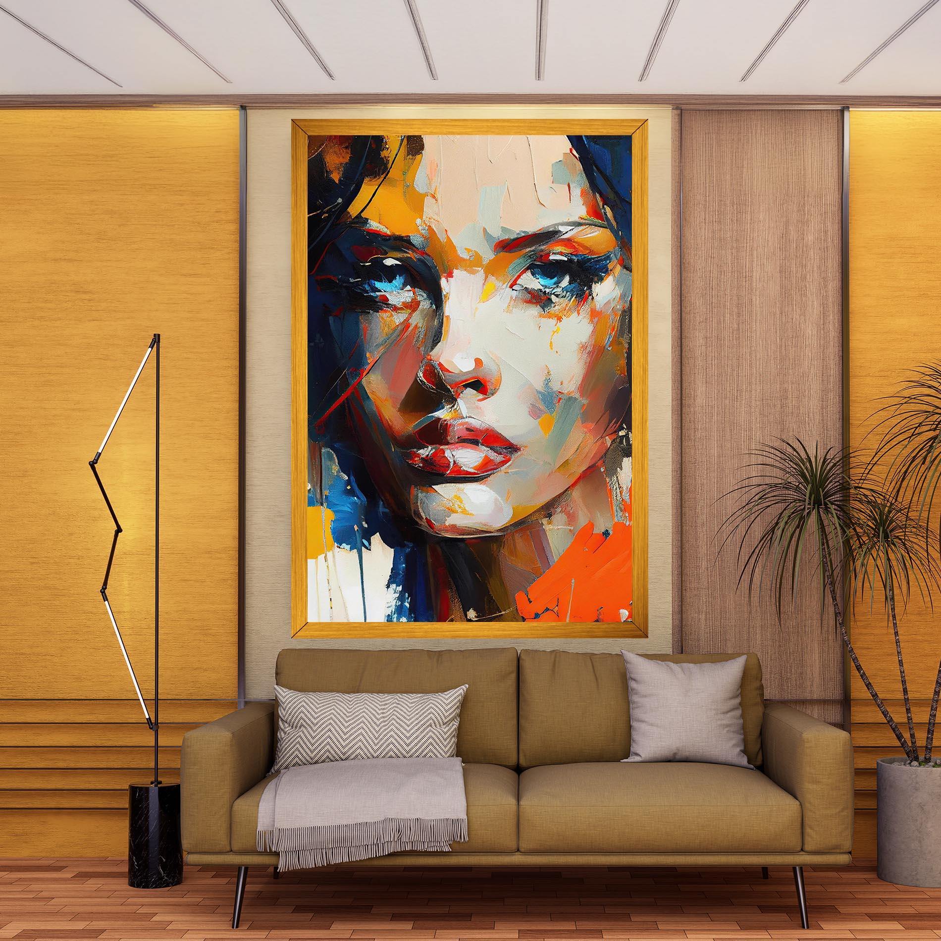 Leinwandbild Beautiful Brunette Woman mockup 9