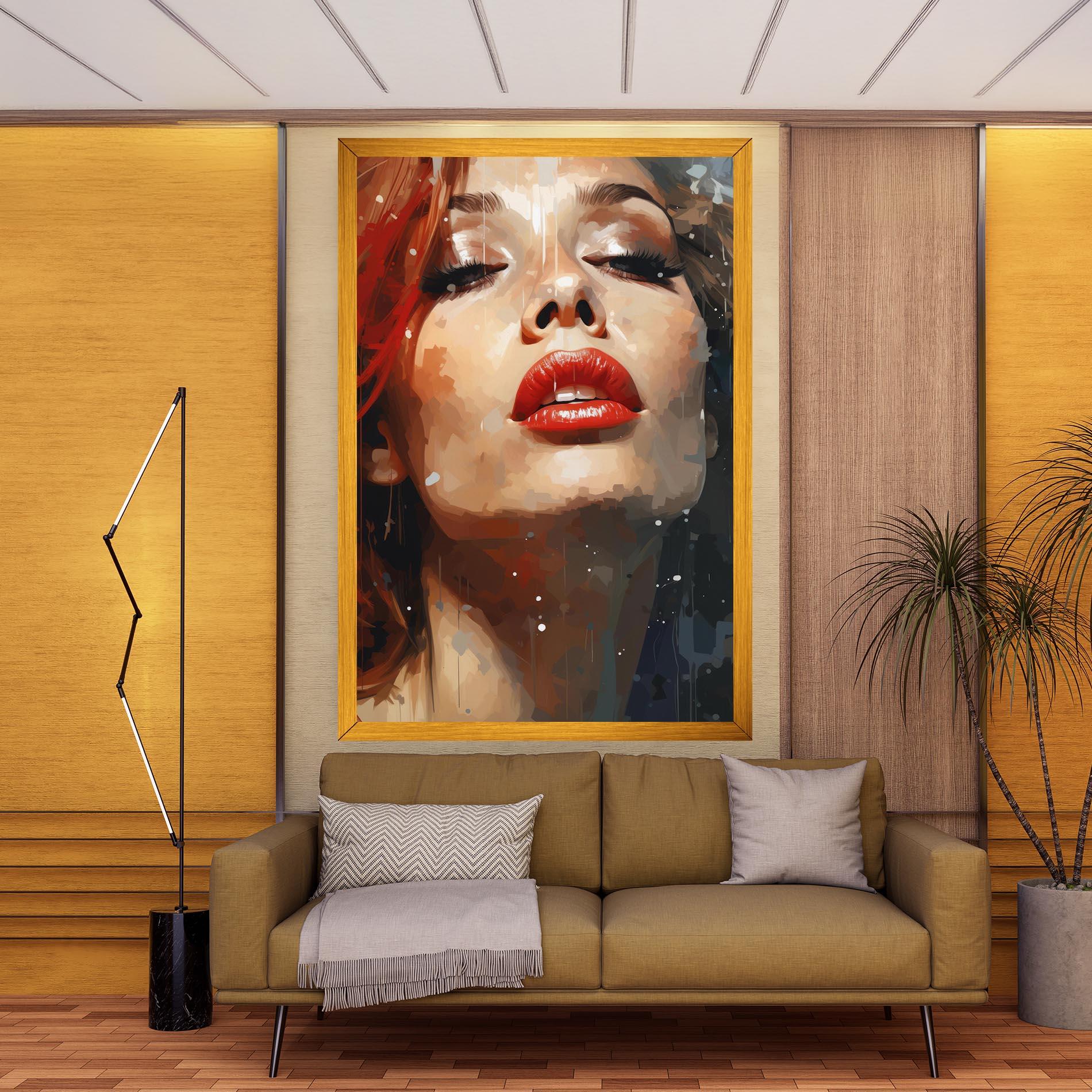 Leinwandbild Close Up Look Portrait mockup 9