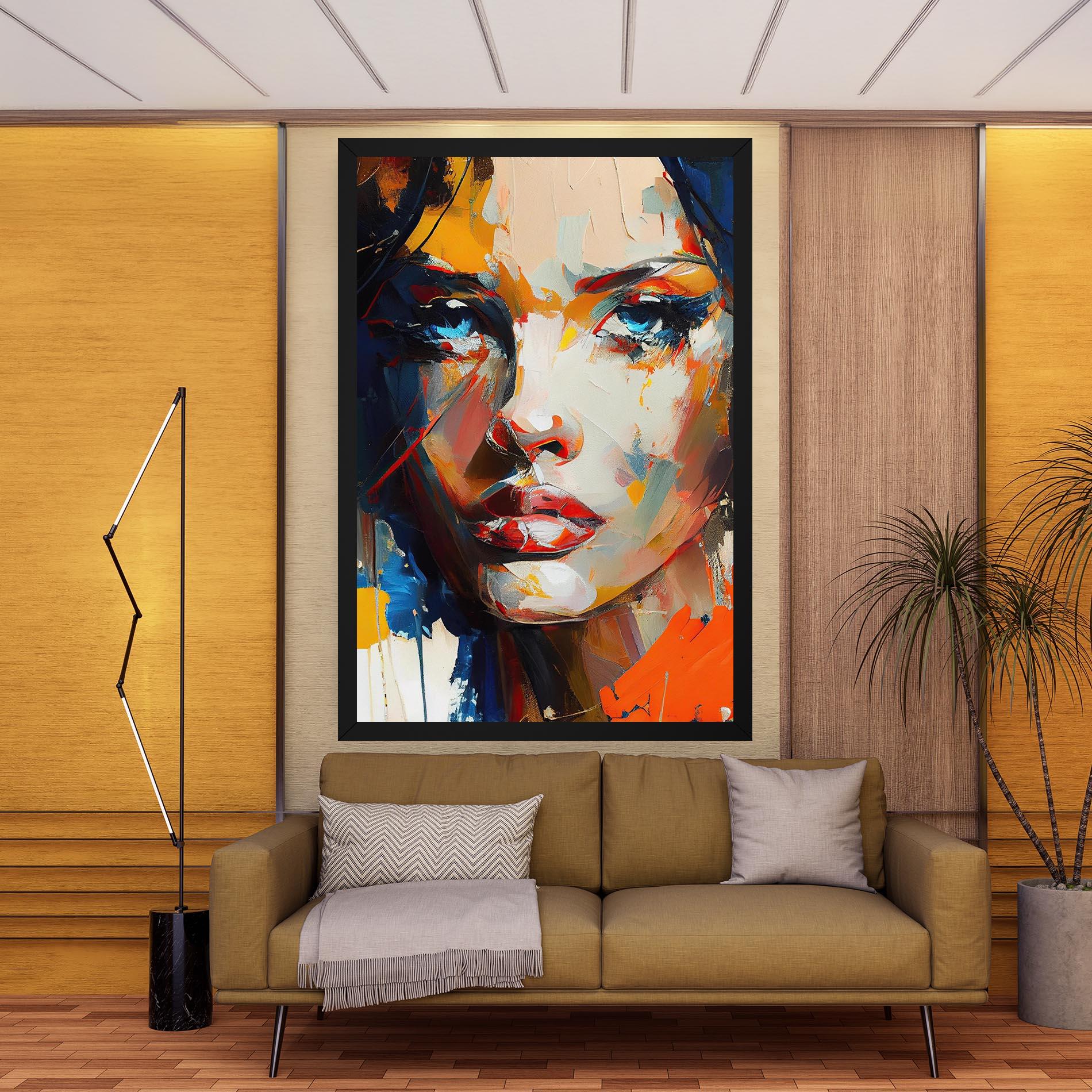 Leinwandbild Beautiful Brunette Woman mockup 9