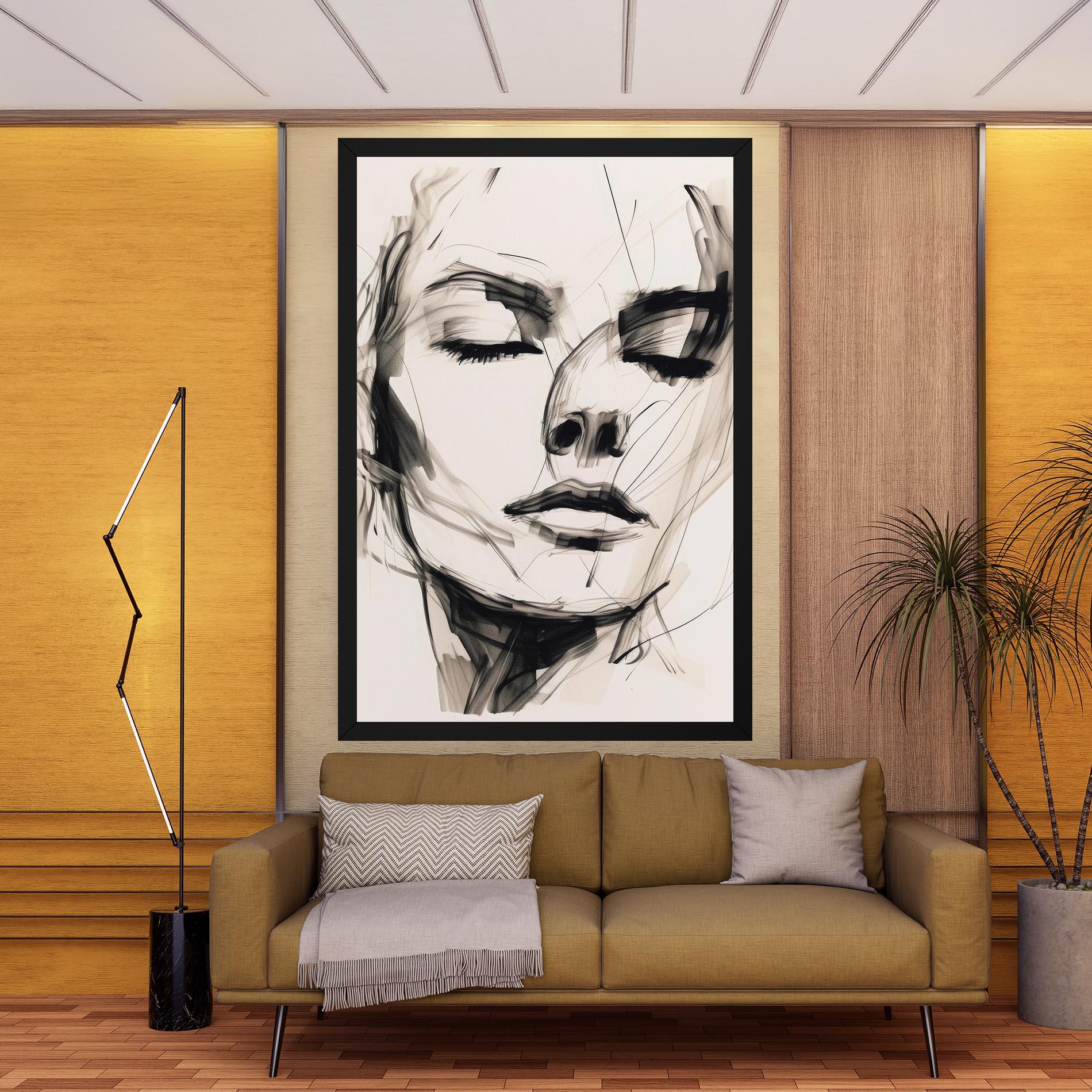 Leinwandbild Continuous Line Woman mockup 9