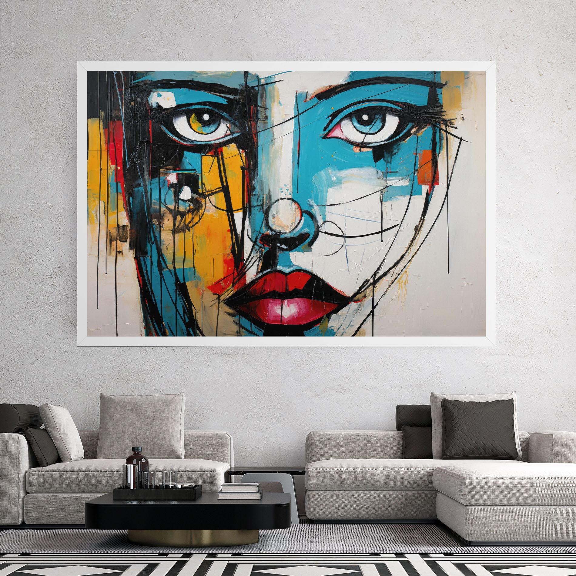 Leinwandbild Abstract Drawing Portret mockup 2