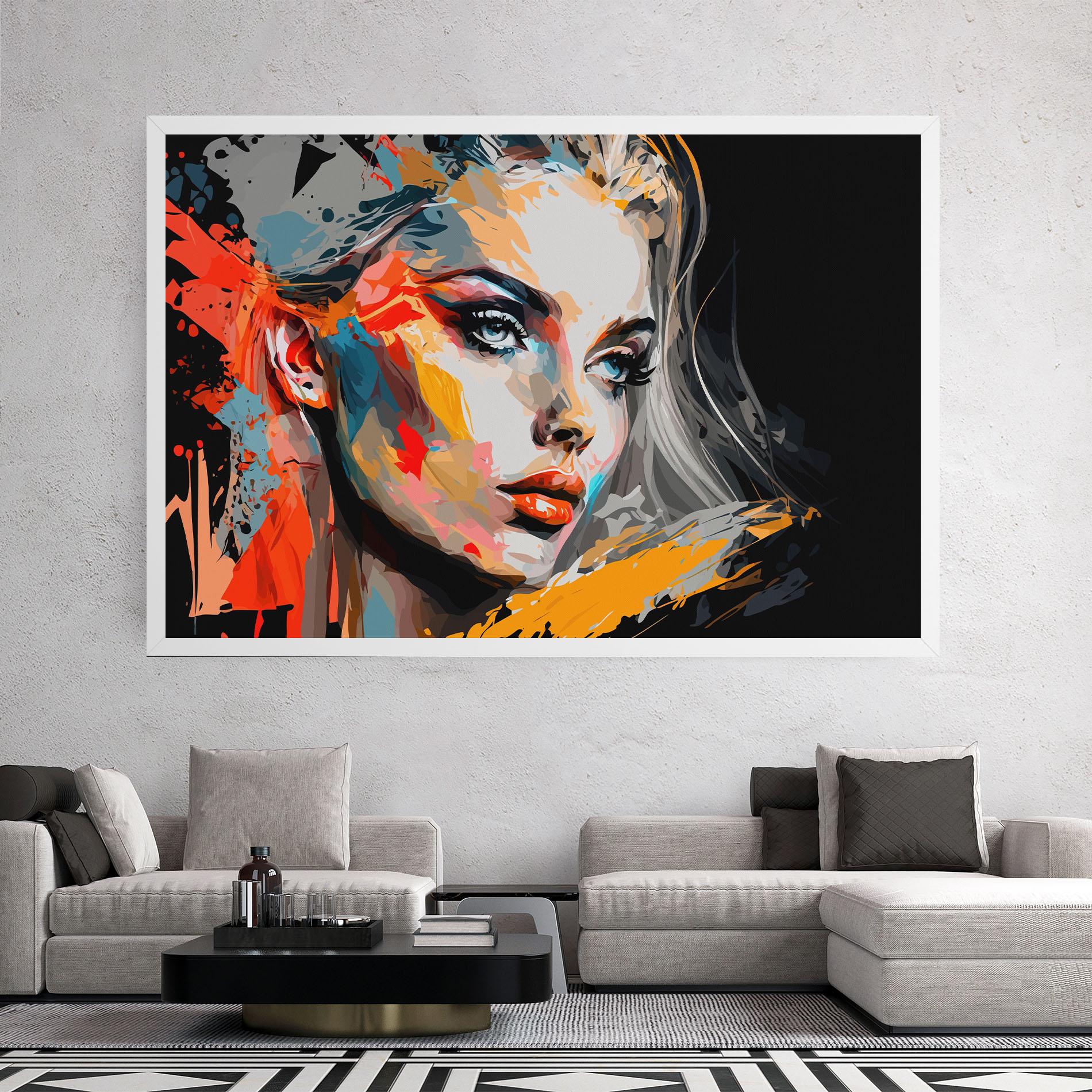 Leinwandbild Blue Eye Face mockup 2