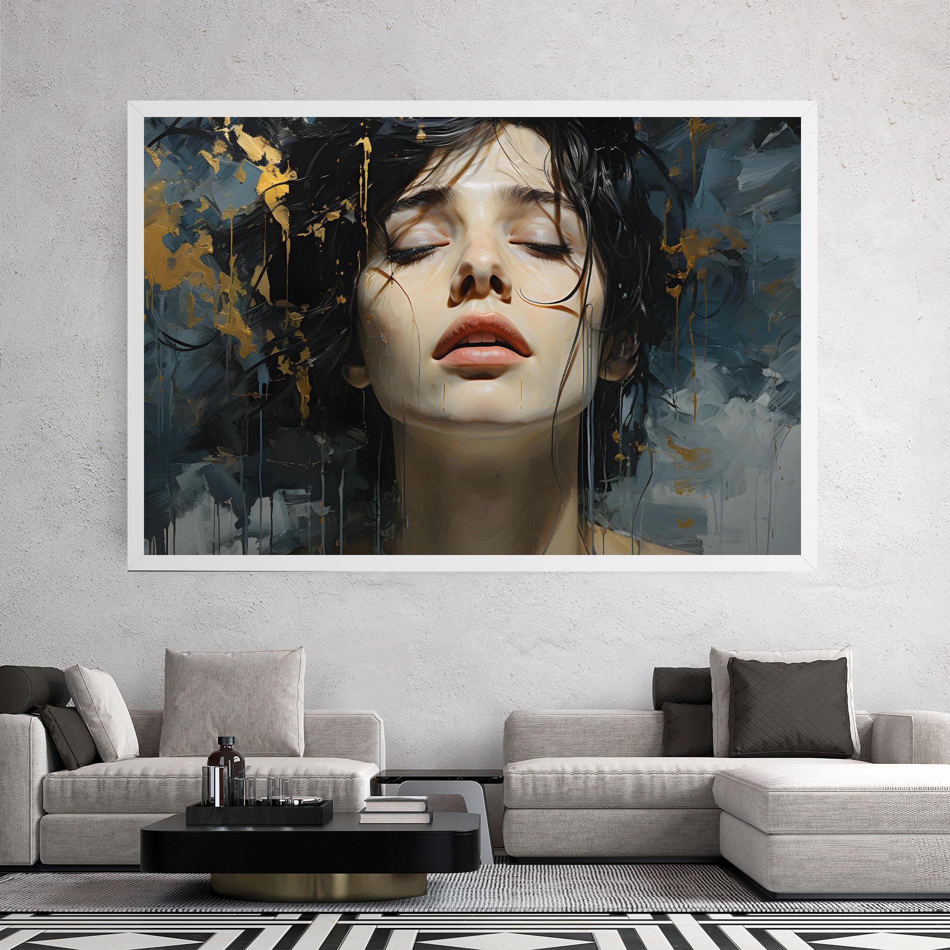 Leinwandbild Closed Eyes Woman mockup 2