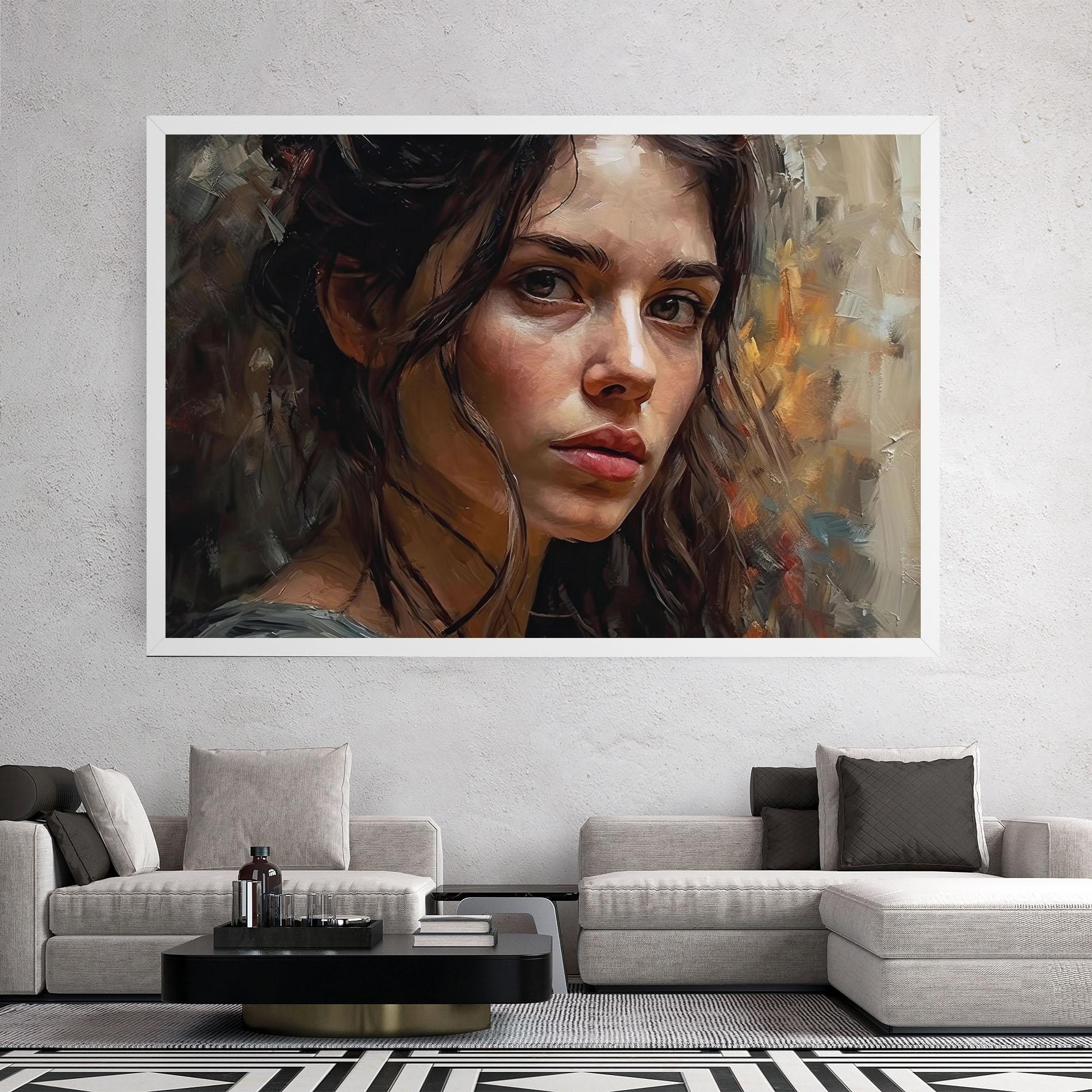 Leinwandbild Closeup Impasto Portrait mockup 2