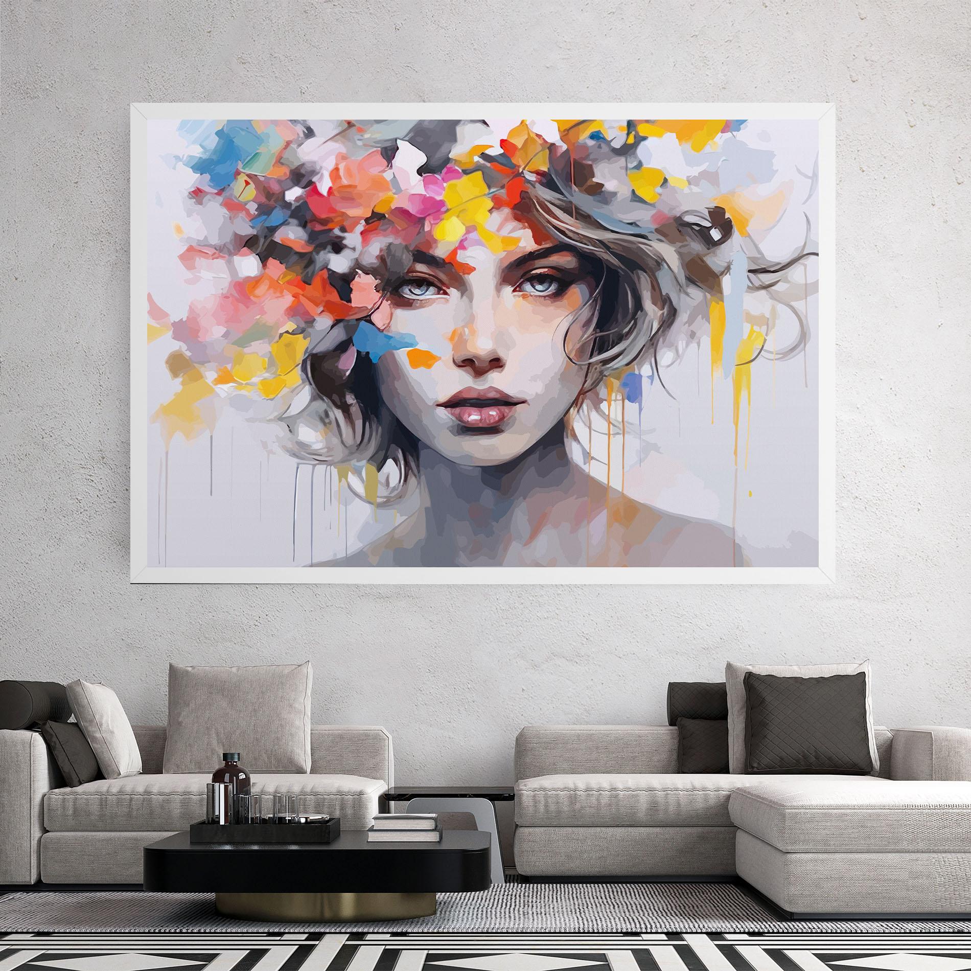 Leinwandbild Colorful Hair Portrait mockup 2