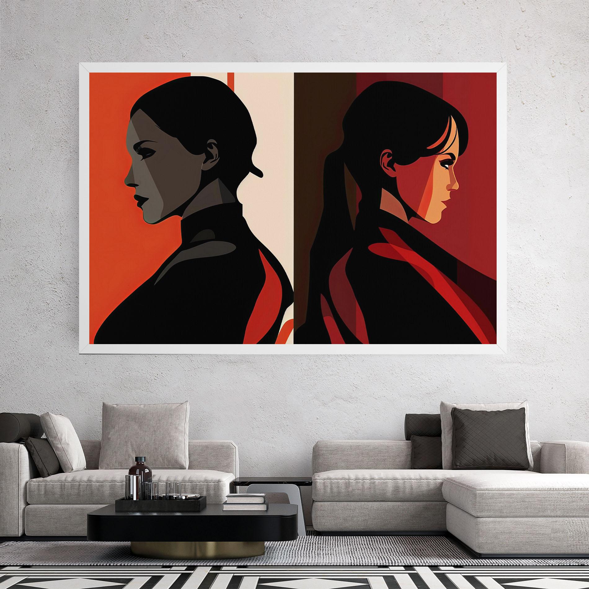 Leinwandbild Graphical Portrait mockup 2