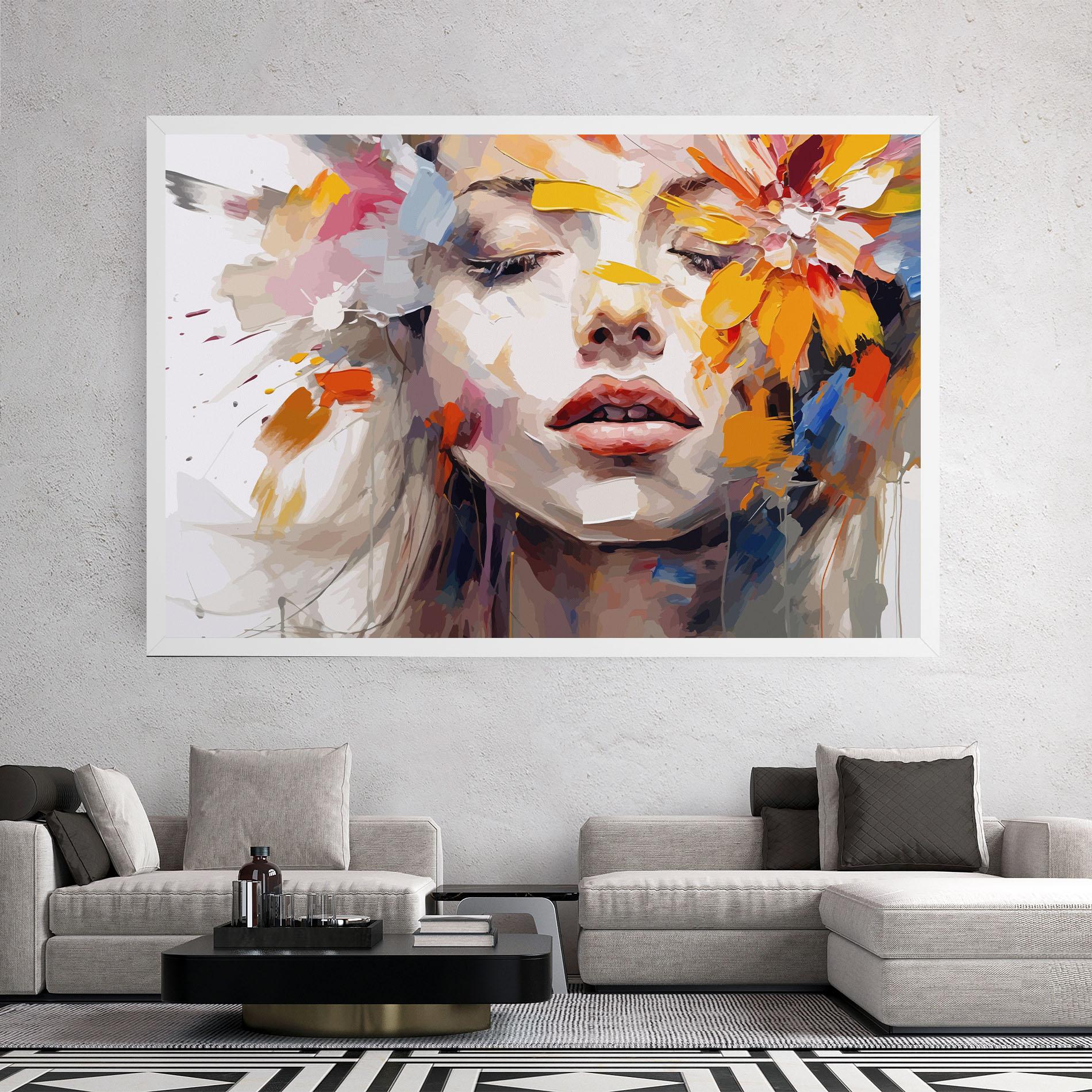 Leinwandbild Oil Flower Portrait mockup 2