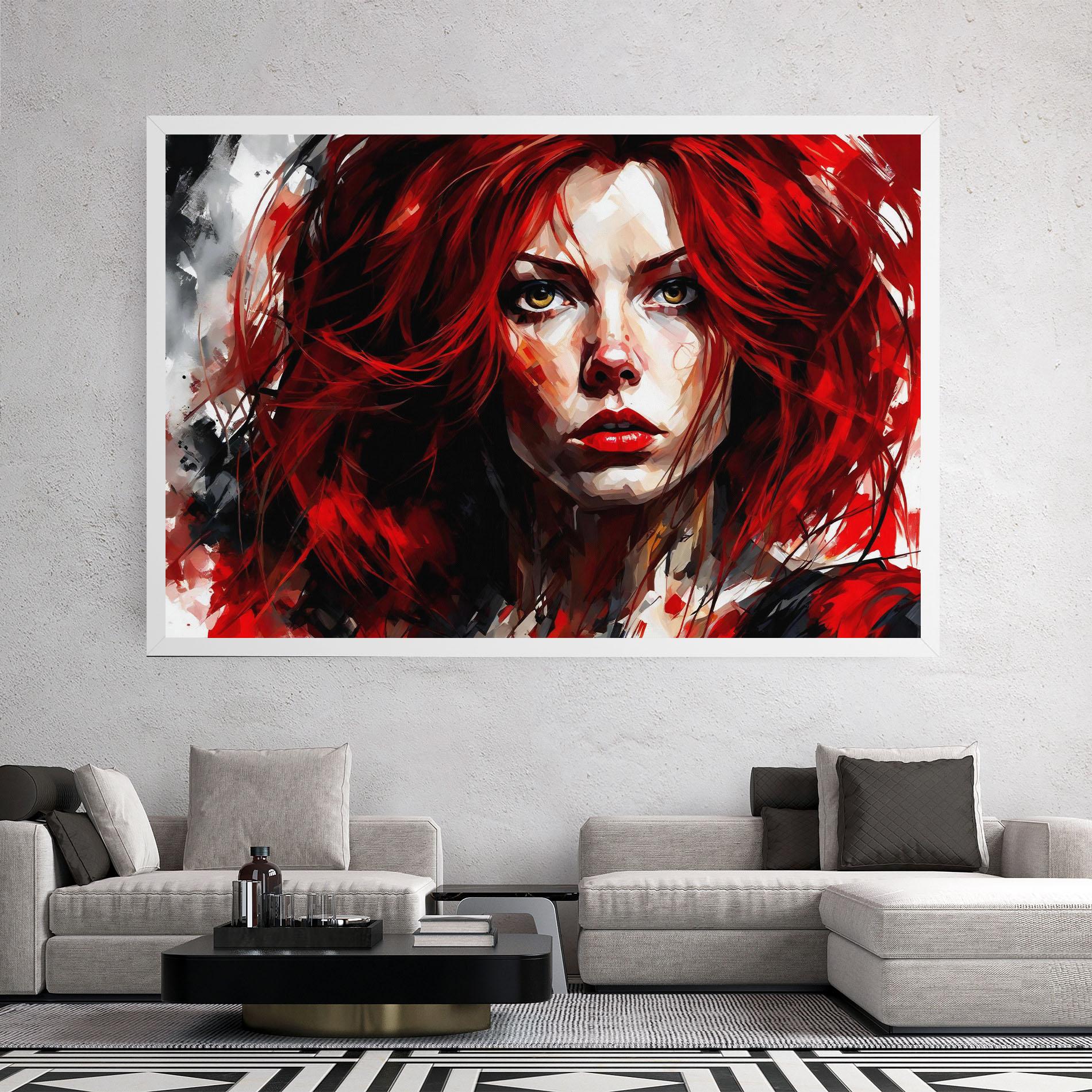 Leinwandbild Red Hair Smoky Eyes mockup 2