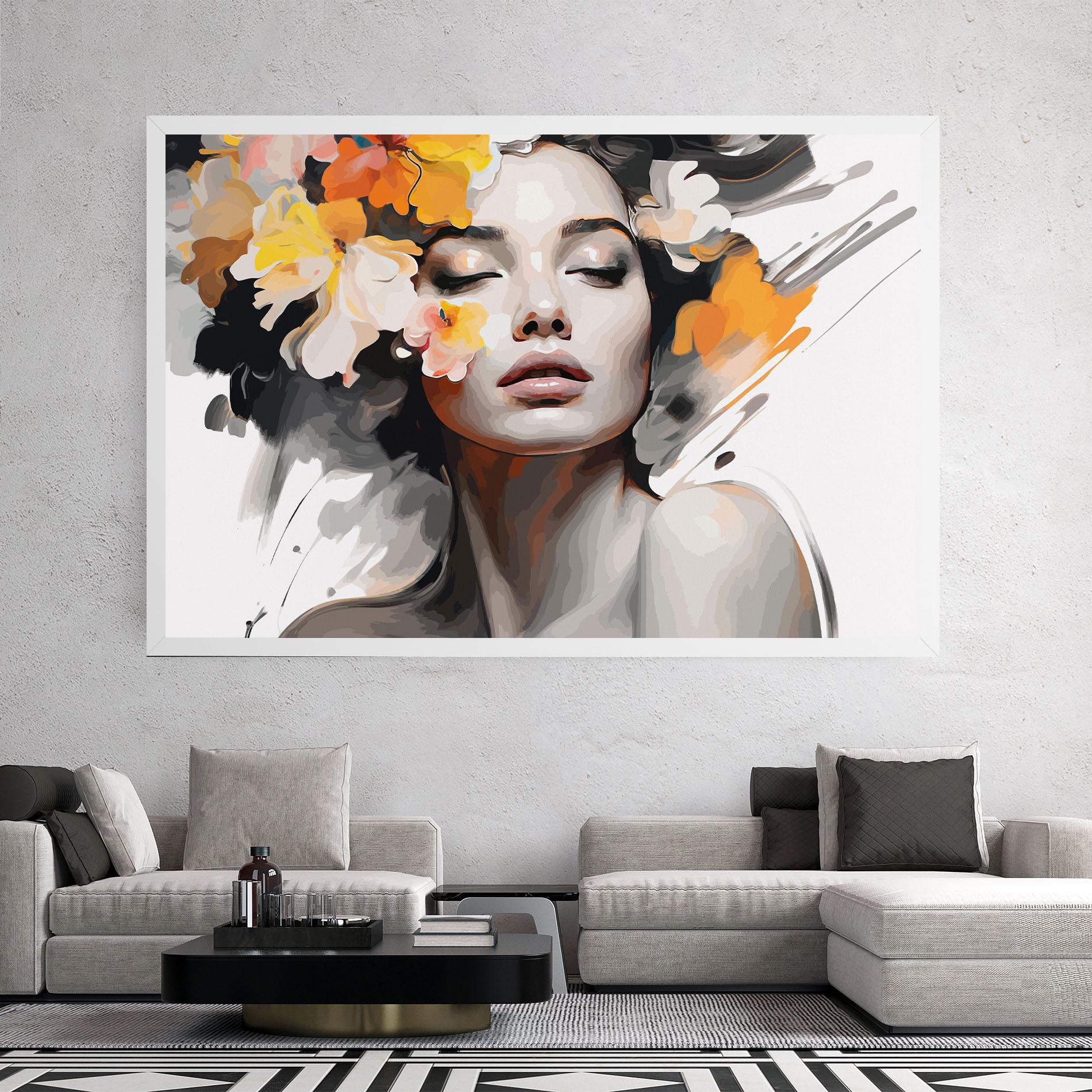 Leinwandbild Yellow Flower Portrait mockup 2