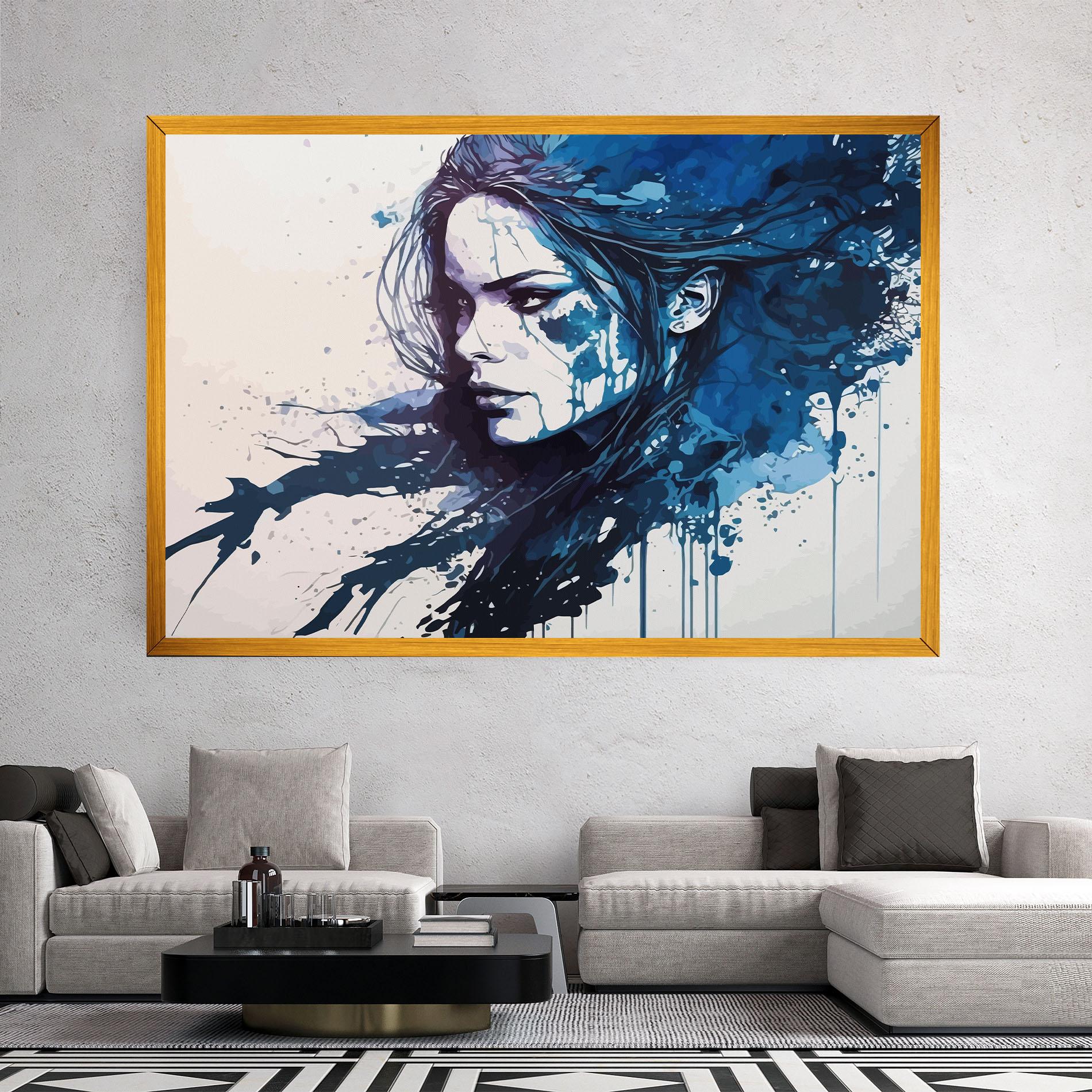 Leinwandbild Blue Hair Portrait mockup 2