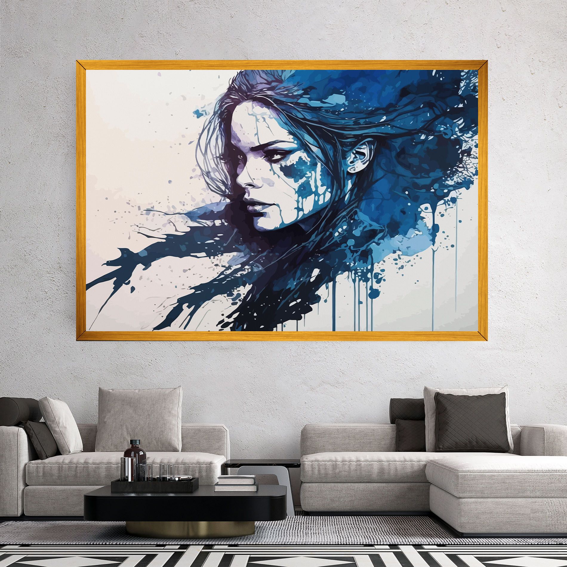 Blue Hair Portrait mockup 2